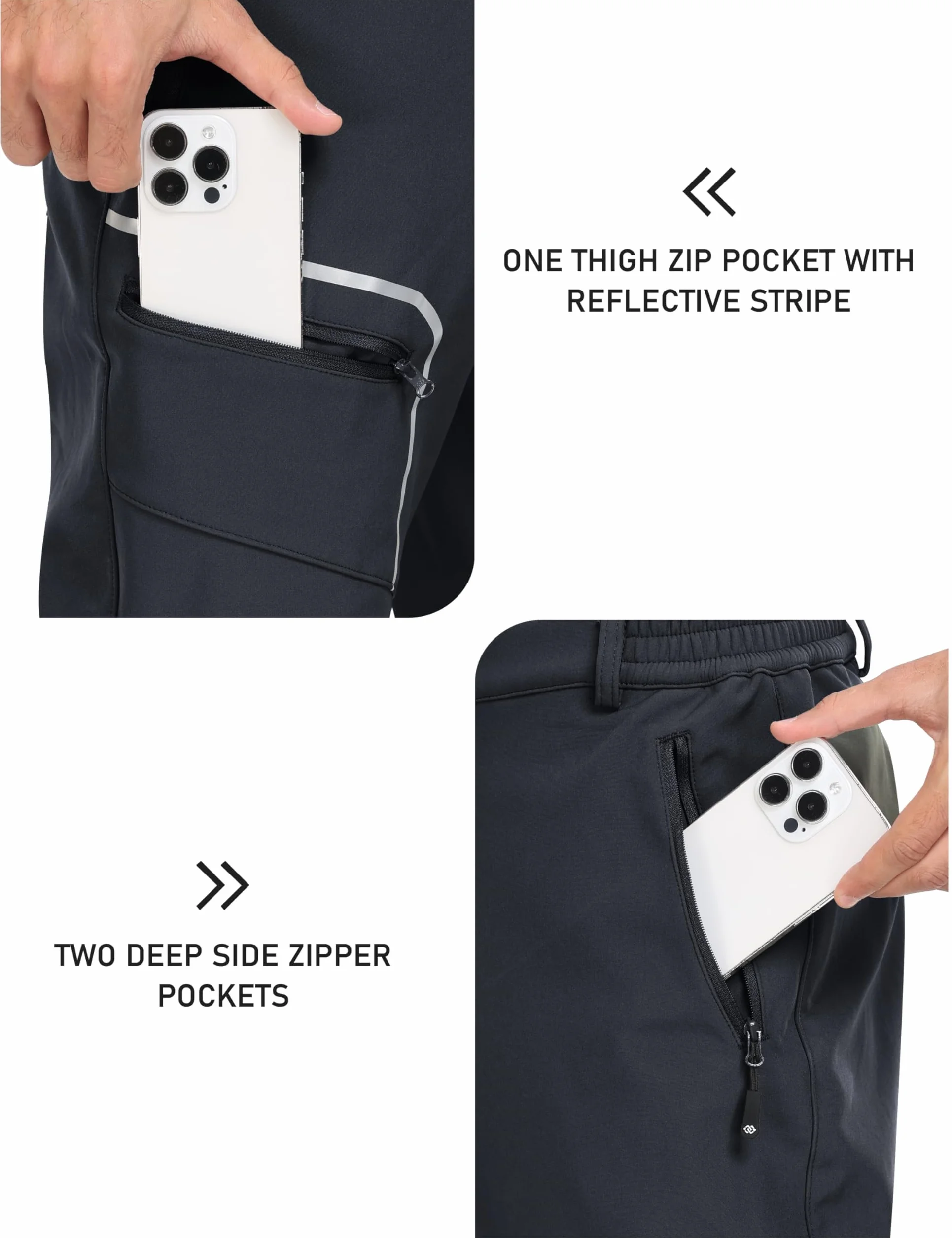 MoFiz Pantaloni Escursionismo Uomo Softshell Pantaloni da Sci Trekking Montagna Invernali Antivento Impermeabile Termico Funzionali Pantalone da Lavoro Calda Fodera in Pile