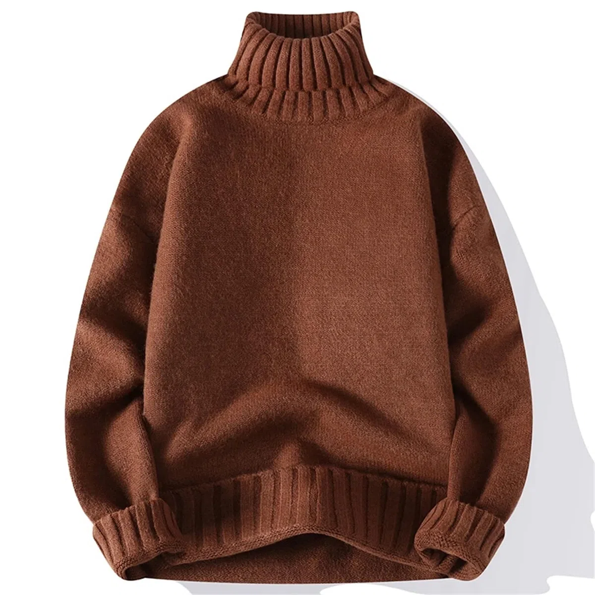 Maglione da uomo a collo alto casual tinta unita maglione lavorato a maglia autunno e inverno maglione caldo e morbido per gli uomini