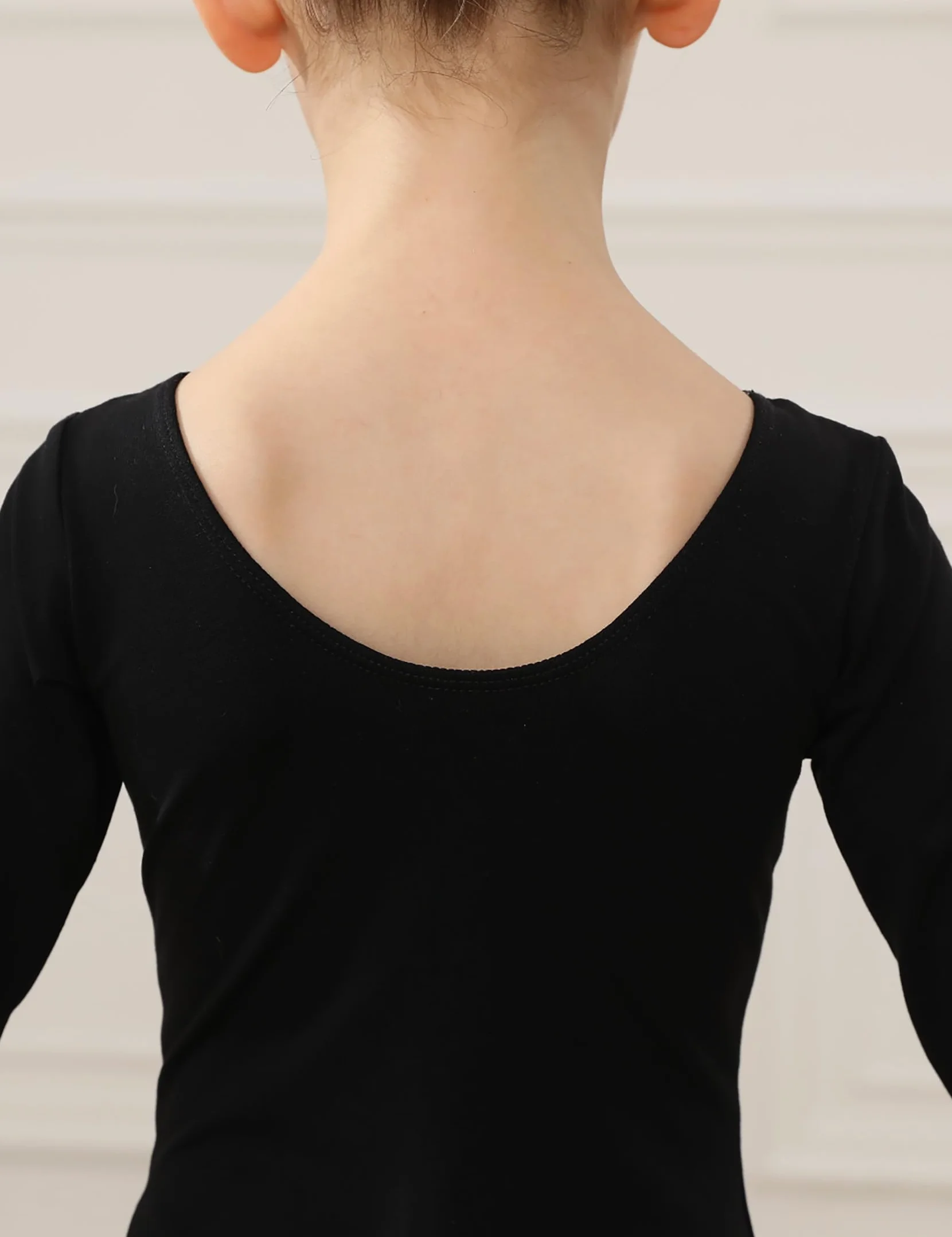 HIPPOSEUS Ragazze Body da Danza con Maniche Lunghe Classico Body Ginnastica Bambina Ballet Leotards,AM0019
