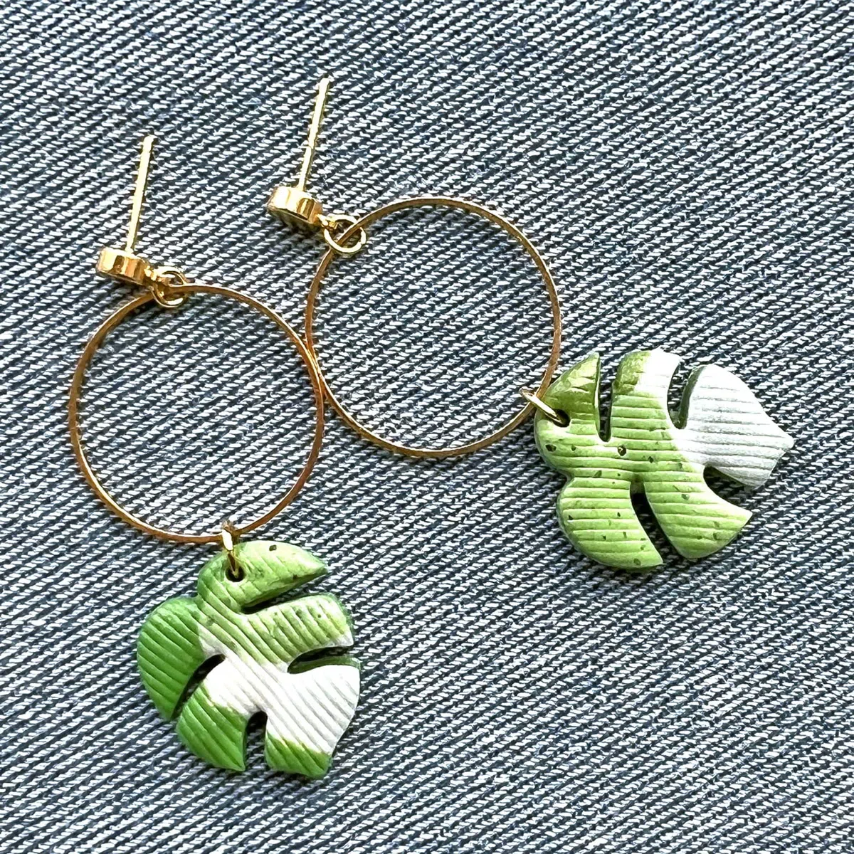 Orecchini Monstera Donna Argento 925 Orecchini Cerchio Handmade Originale Pendenti Gioielli per Ragazza Anallergici Ideale Regalo per Donna Bambina