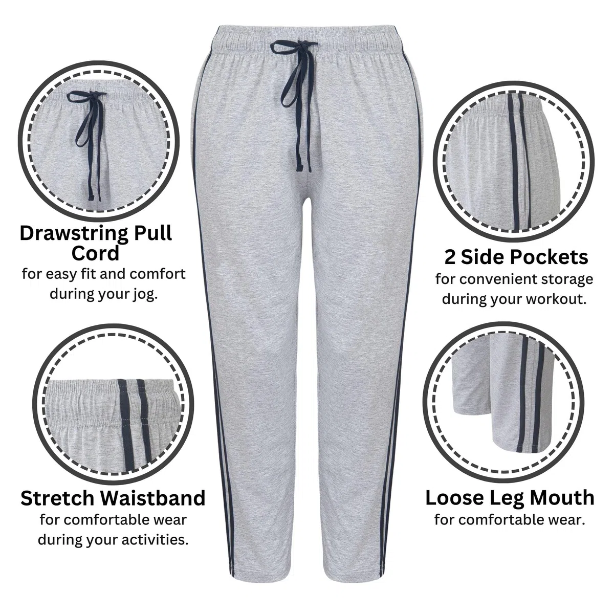 Pantaloni da notte lunghi da uomo (2 pezzi) pigiama, pantaloni da notte 100% cotone