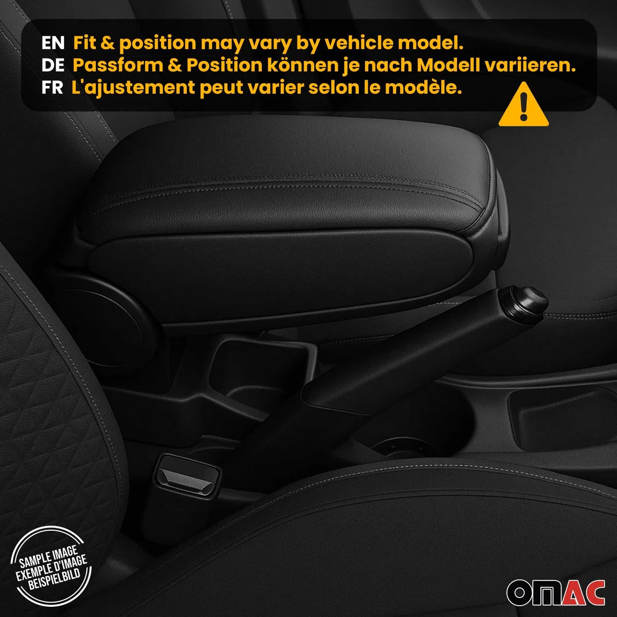 OMAC Armlehne per Fiat 500 500C 2016-2021 Facelift Modelle - Snap-On - ABS + Kunstleder - Keine Bohrung o Installation - Einfache Montage Black