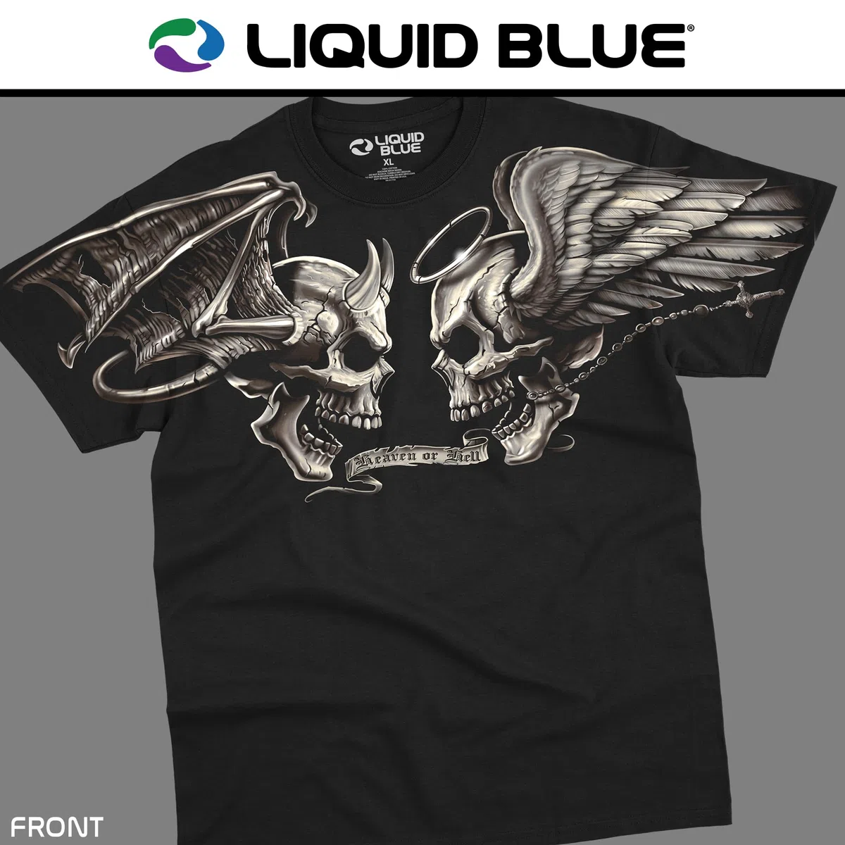 Liquid Blue Plus-Size Good And Evil T-Shirt Uomo