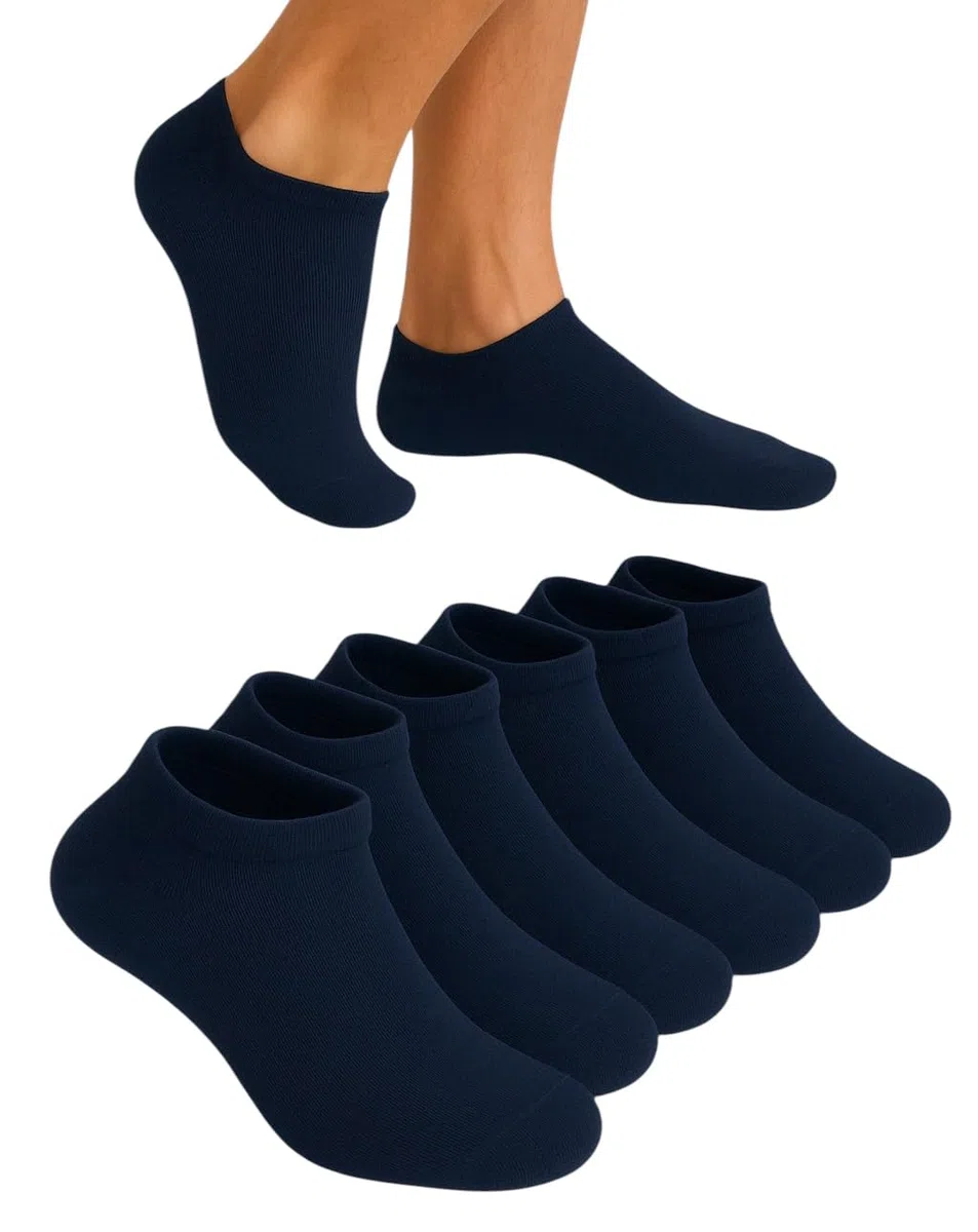 Lucchetti Socks Milano 6 Paia Calzini Fantasmini Uomo in Cotone, Invisibili e Traspiranti con Antiscivolo (IT, Numero, 43, 46, Regular, Regular, 6 PAIA BLU)