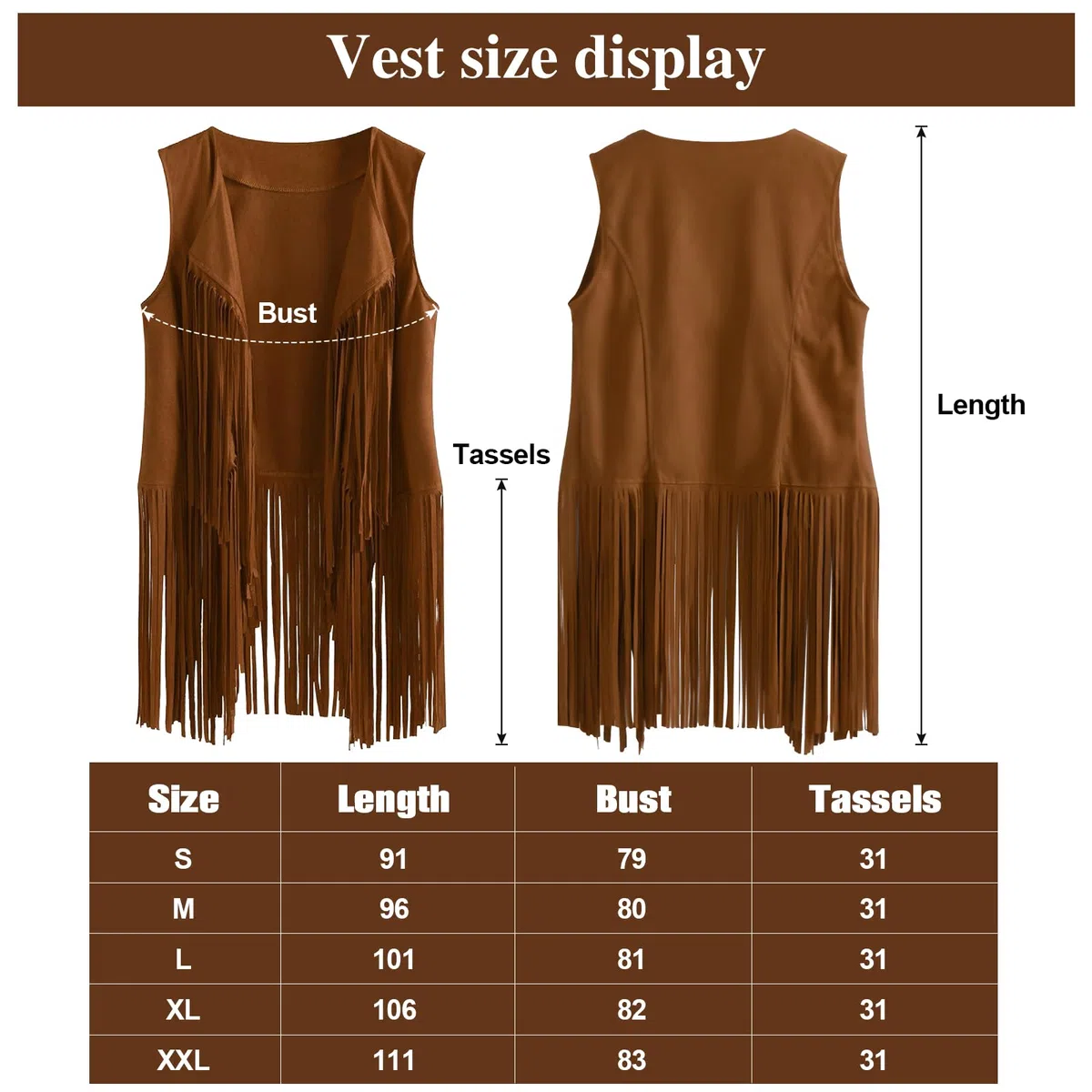 Costume Hippie Donna Anni 60 Anni 70 Gilet Nappa Occhiali da Sole Collana Orecchini Cerchietto Accessori Hippie Discoteca Festa di Halloween Natale Carnevale