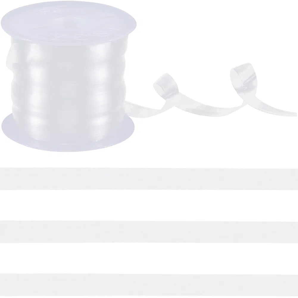 GORGECRAFT 20m Trasparente Elastico Rotolo di 8mm di Larghezza Leggero Trasparente Invisibile Elastico per Reggiseno Reggiseno Lingerie Danza Costumi da Bagno Abbigliamento Sportivo Stoffa Progetto