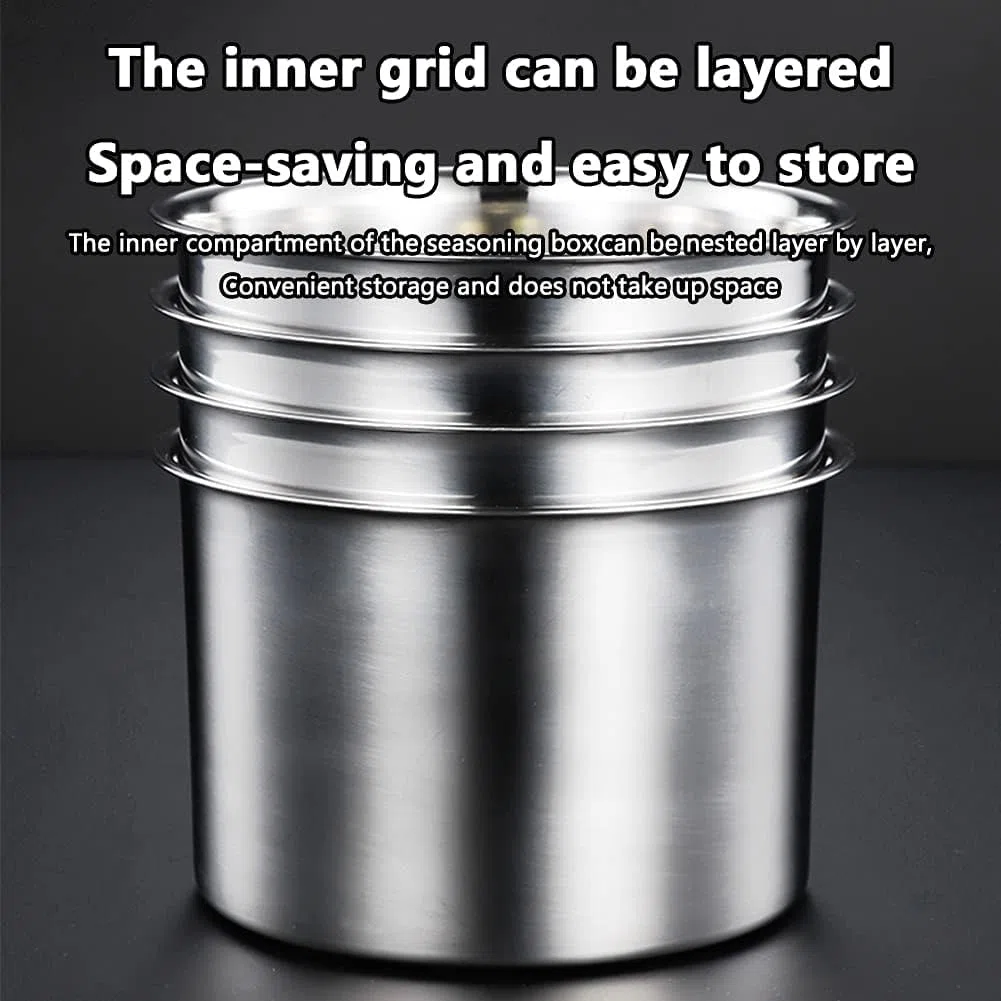 Contenitore per spezie in acciaio inox, contenitore per condimenti self-service per uso in cucina