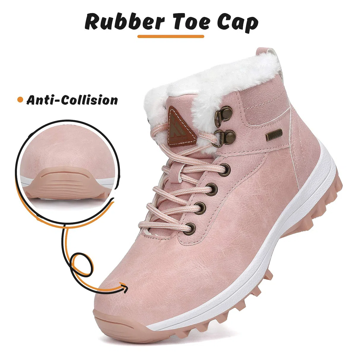 Mishansha Scarpe invernali per bambini, con calda imbottitura, taglia 24-36, Marrone classico