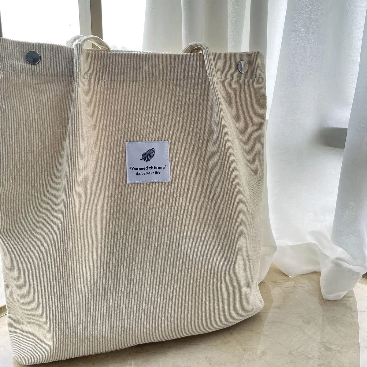 KEYRI Borsa a tracolla in velluto a coste, da donna, borsa a tracolla, grande, riutilizzabile, grande capacità, borsa per la spesa con borsa a tracolla interna, per scuola, università, viaggi, lavoro,