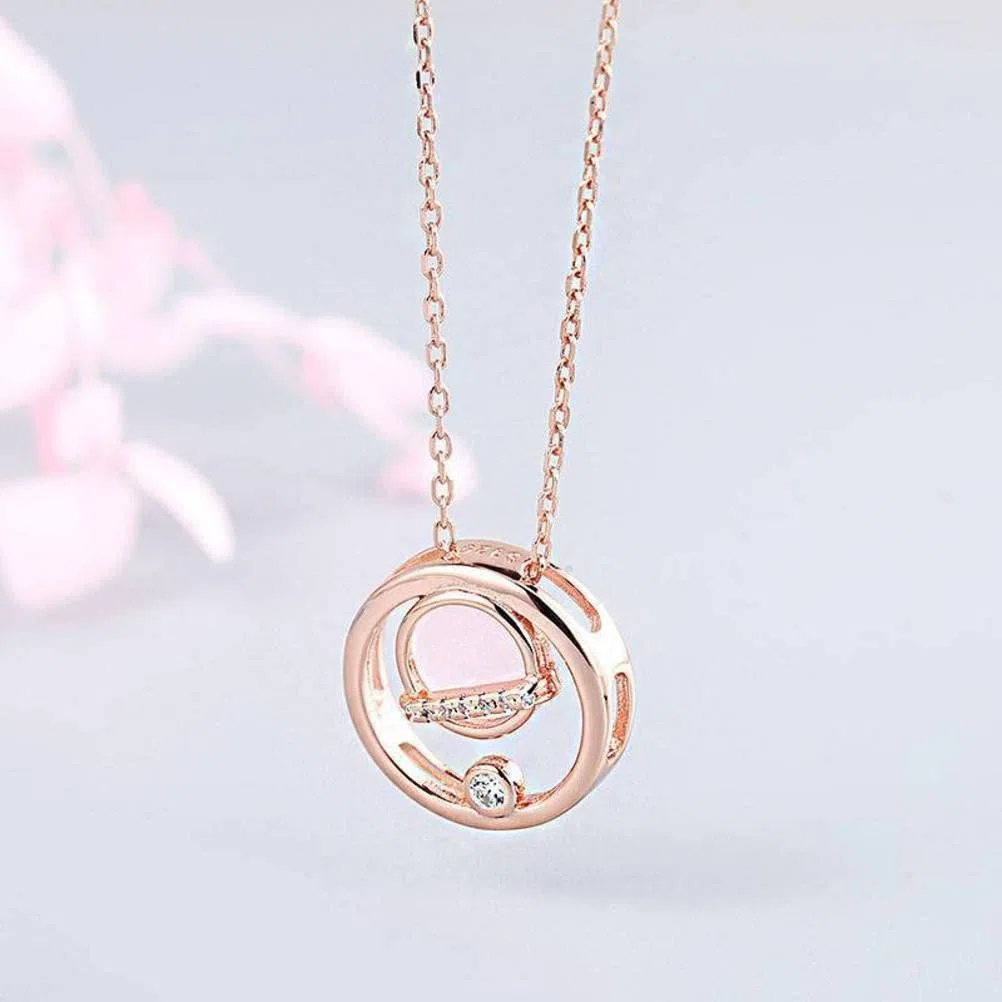 Collana e Versatile Catena di clavicole con zircone per Studentesse gioielleria Rosa d'oro