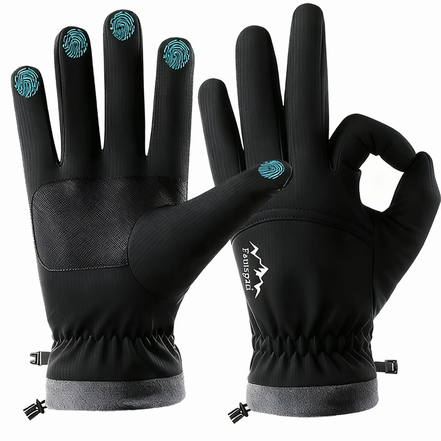 Guanti da sci invernali impermeabili da uomo e da donna, caldi guanti da neve antivento con dita touch screen foderati in pile, guanto per guida ciclismo corsa snowboard