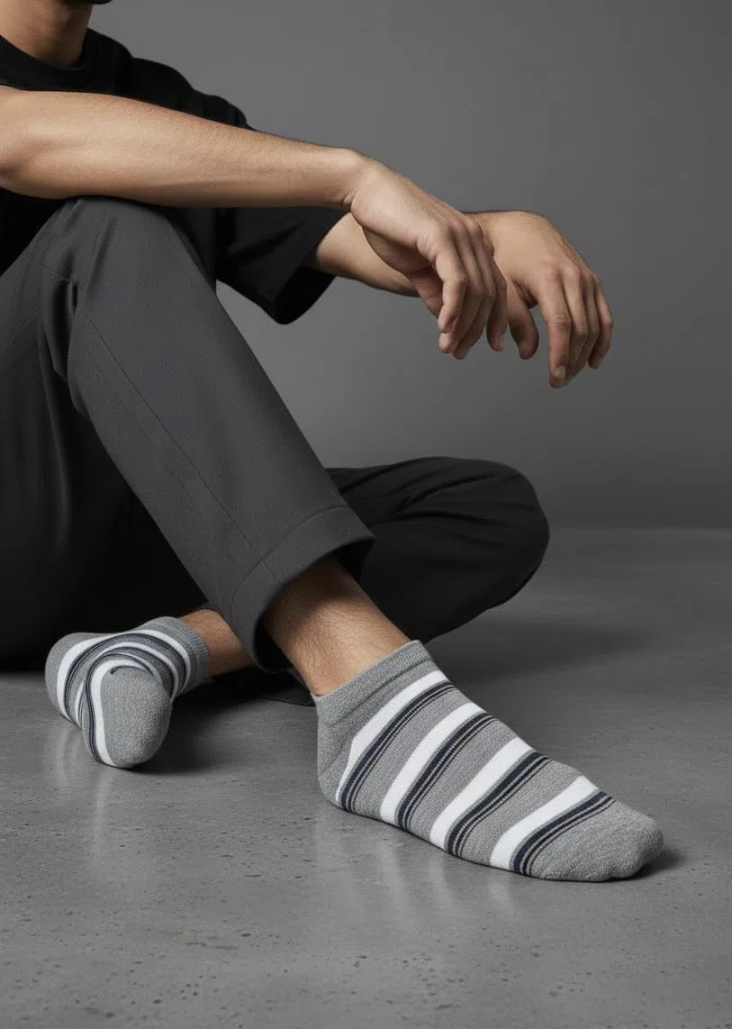 Lucchetti Socks Milano Fantasmini Cotone Uomo 6 Paia Fantasia Invisibili No Show, Calzini Bassi Leggeri e Traspiranti in Cotone Morbido per Sneakers