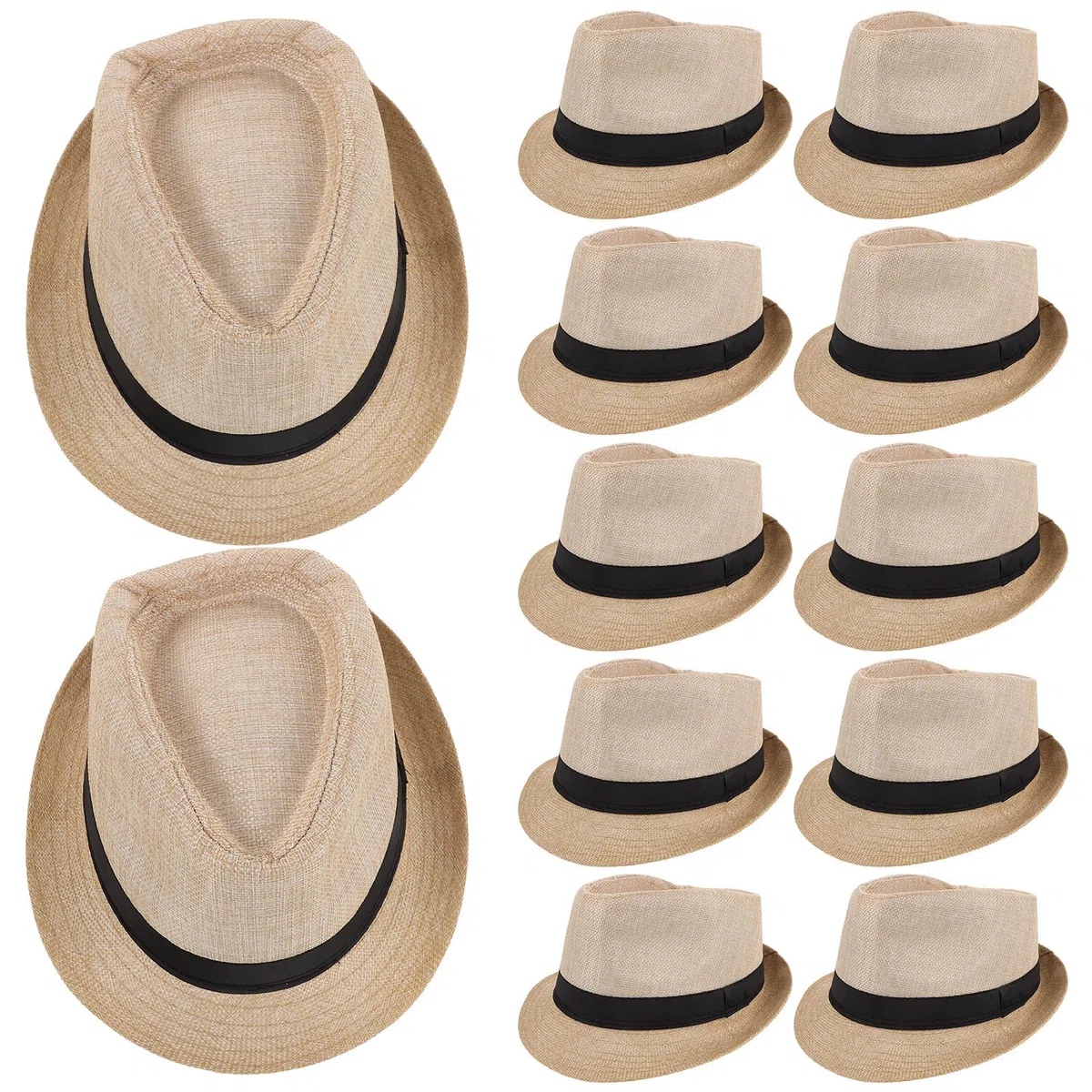 Gatuida 12 cappelli da sole Fedora a corta, cappelli Panama estivi da spiaggia per uomo e donna | Accessori unisex stile anni '20 per viaggi, vacanze e tempo libero, traspiranti