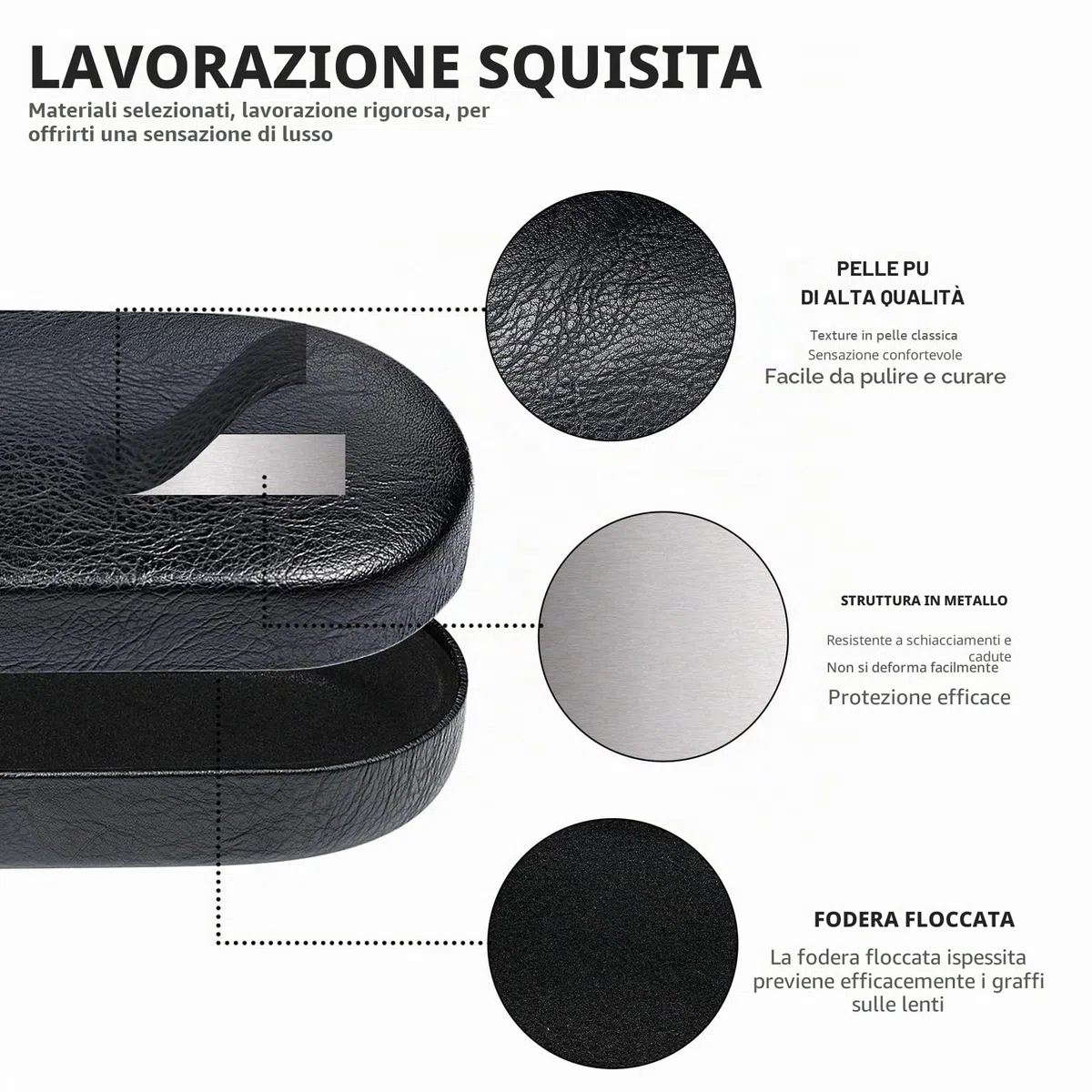 molshine Custodia rigida per occhiali da sole, classica grande custodia per occhiali da sole per donne e uomini, occhiali da sole