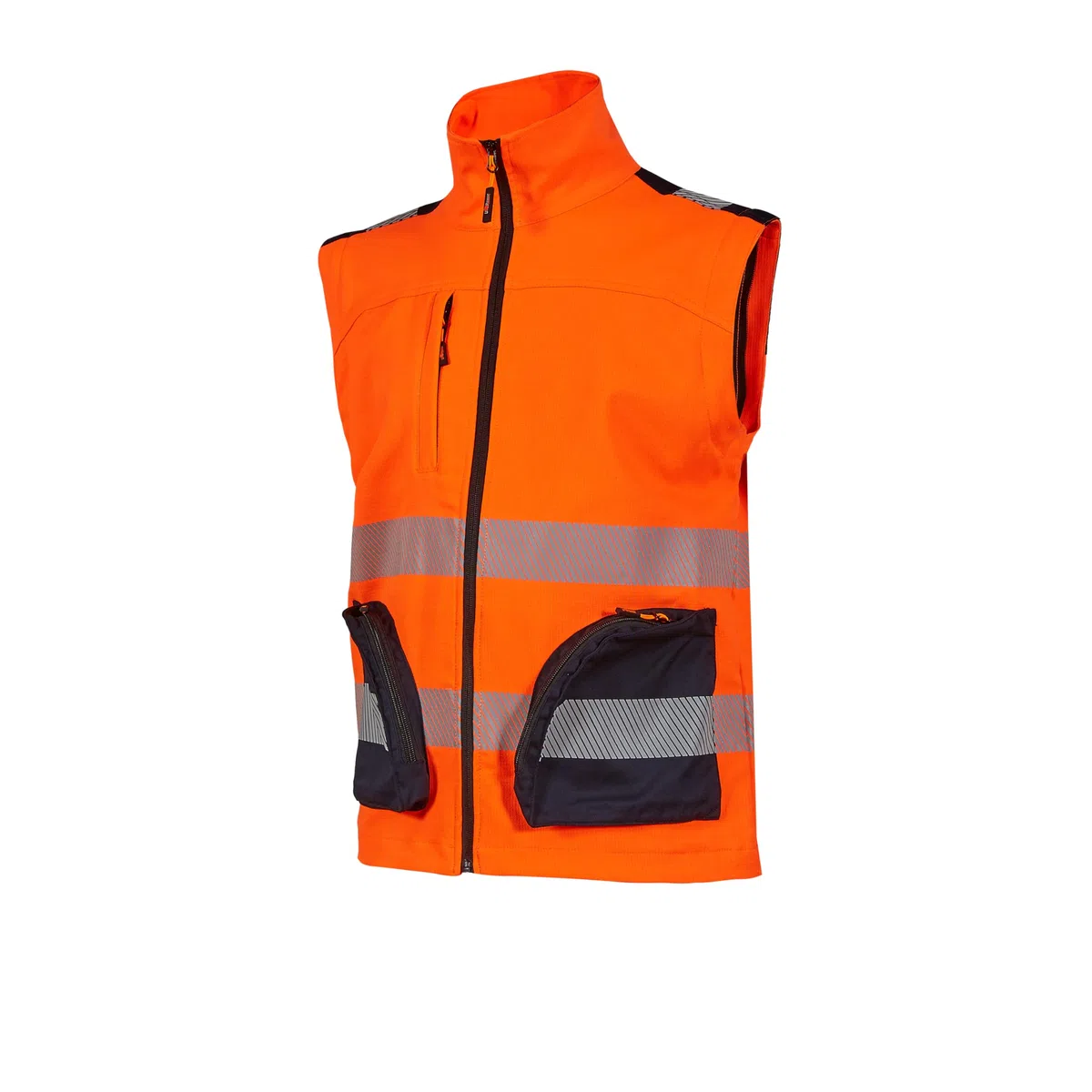 U-POWER | Giacca da Lavoro BEA, Maniche Stretch, Trasformabile in Gilet, Tasche Multifunzionali, Bande Catarifrangenti per Alta Visibilità, 52% Poliestere 44% Cotone 4% Spandex