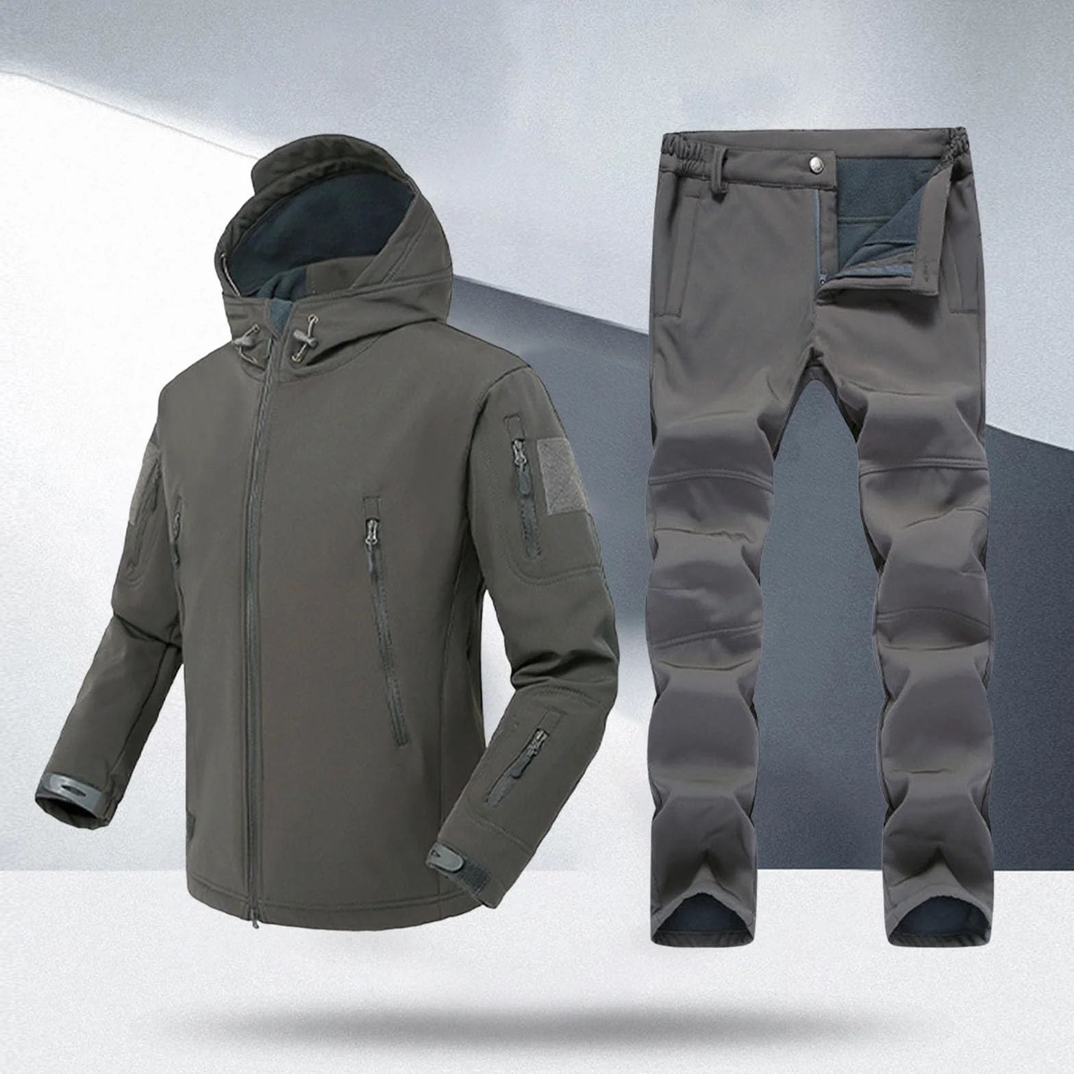 Générique Set da uomo 2 pezzi in cotone tuta da jogging con cappuccio pantaloni in vita elastica calda confortevole sport corsa palestra A20