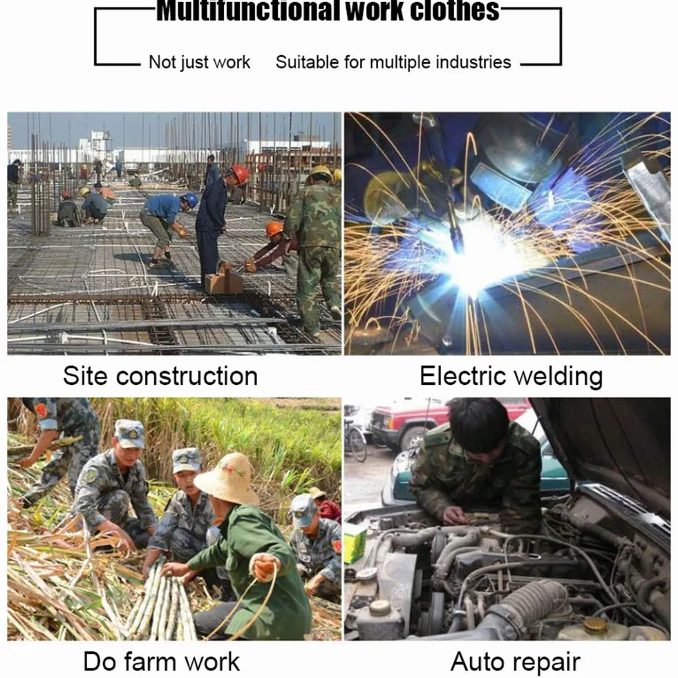 Camice da Lavoro, Giacca da Saldatore, Cotone Camuffare Molteplici Tasche Adatto per Fabbriche, Logistica, Edilizia, Saldatori, Riparazioni Auto, ECC.,L