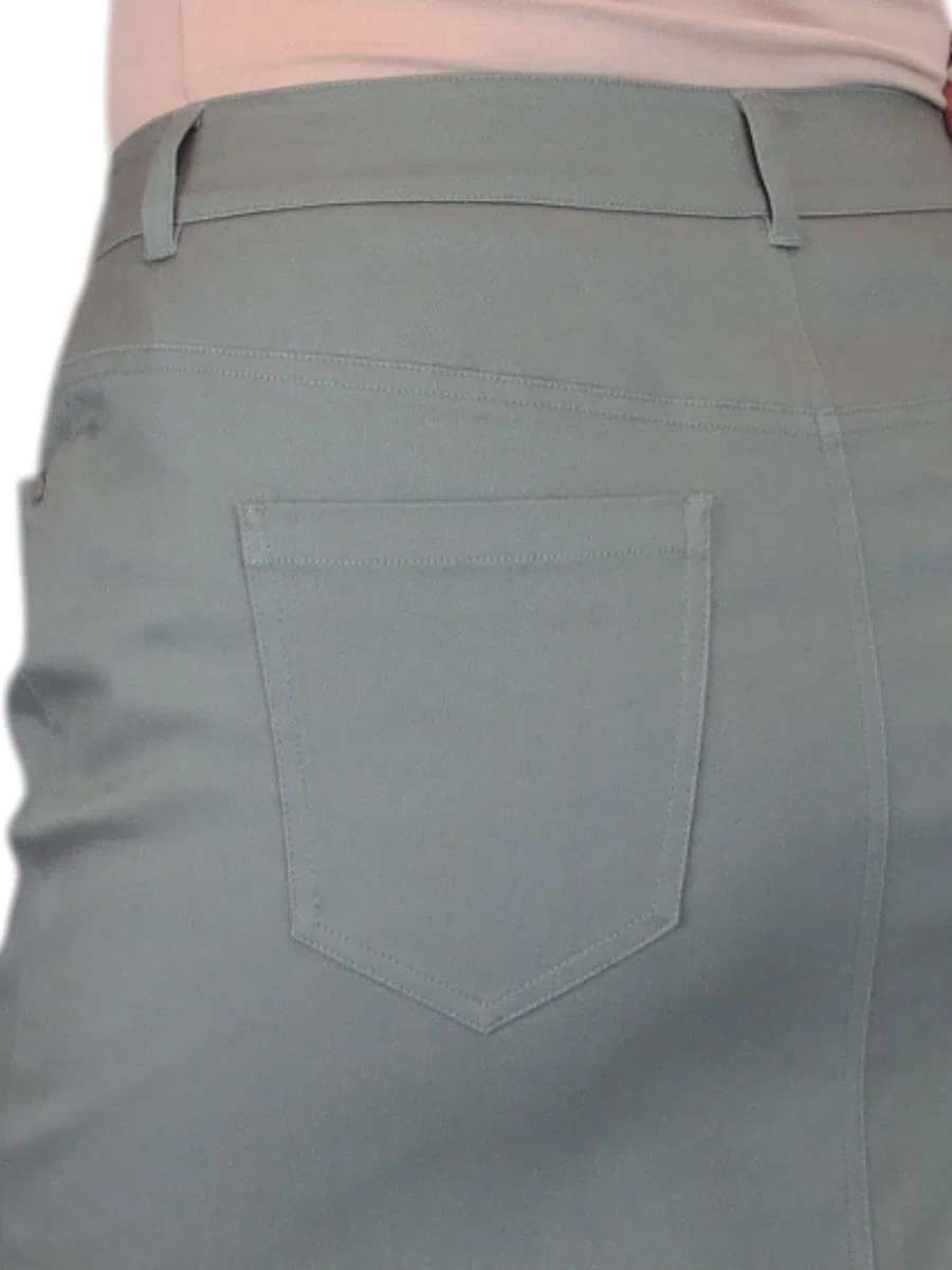 Paulo Due Gonna A Tubino Stile Jeans Elasticizzato in Cotone Pesante da Donna Casual 42-52