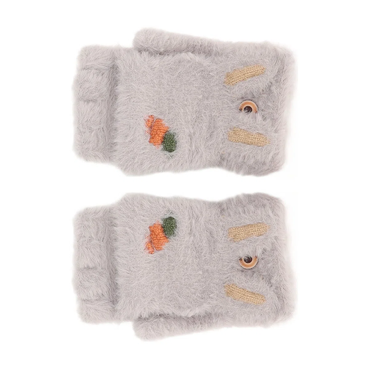 Guanti riscaldati USB Guanti invernali riscaldanti bifacciali in peluche accoglienti senza dita per lavoro studio Grigio