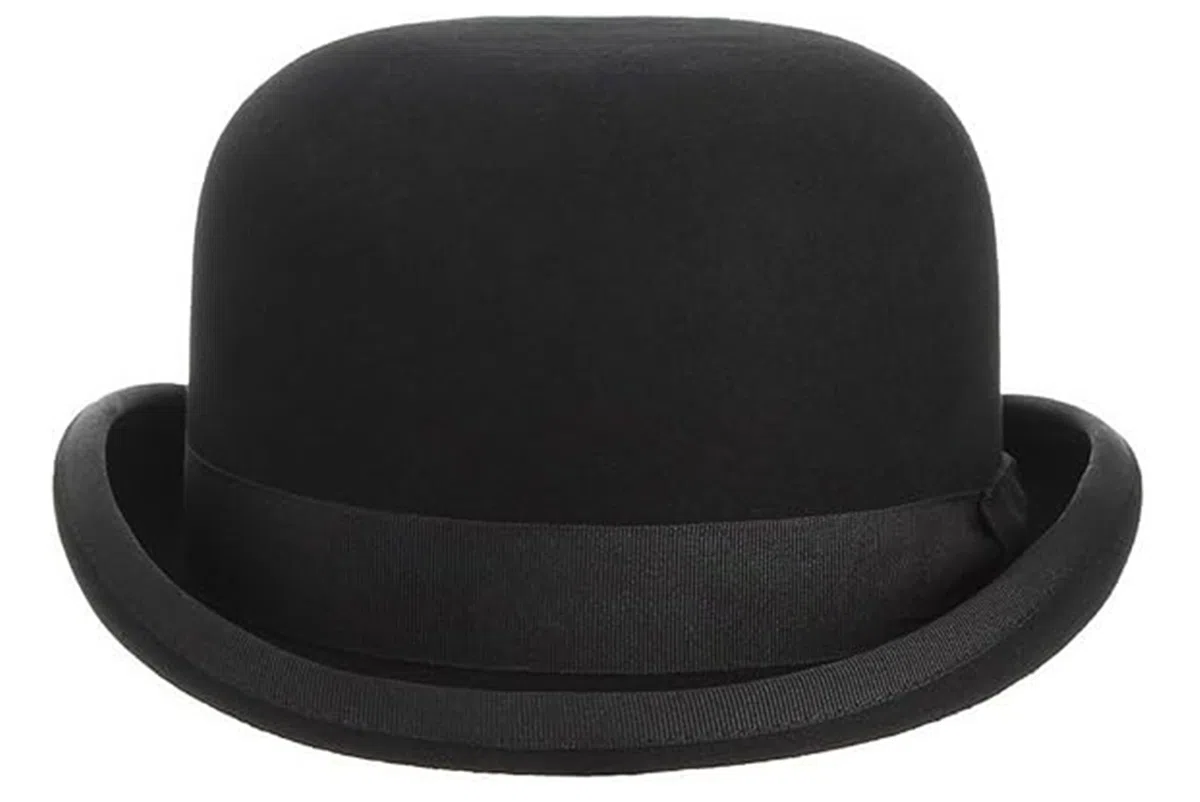 GEMVIE Cappello Derby Nero in Lana 100% Cappello a Bombetta di qualità teatrale per Uomo Donna Costumi Vintage
