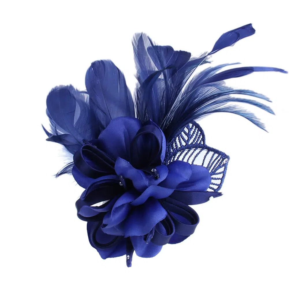 Elegante spilla a forma di piuma, clip per cappelli con piume, accessori per abiti, fascinator, costumi, decorazione, spilla a forma di fiore, per feste di nozze e festival