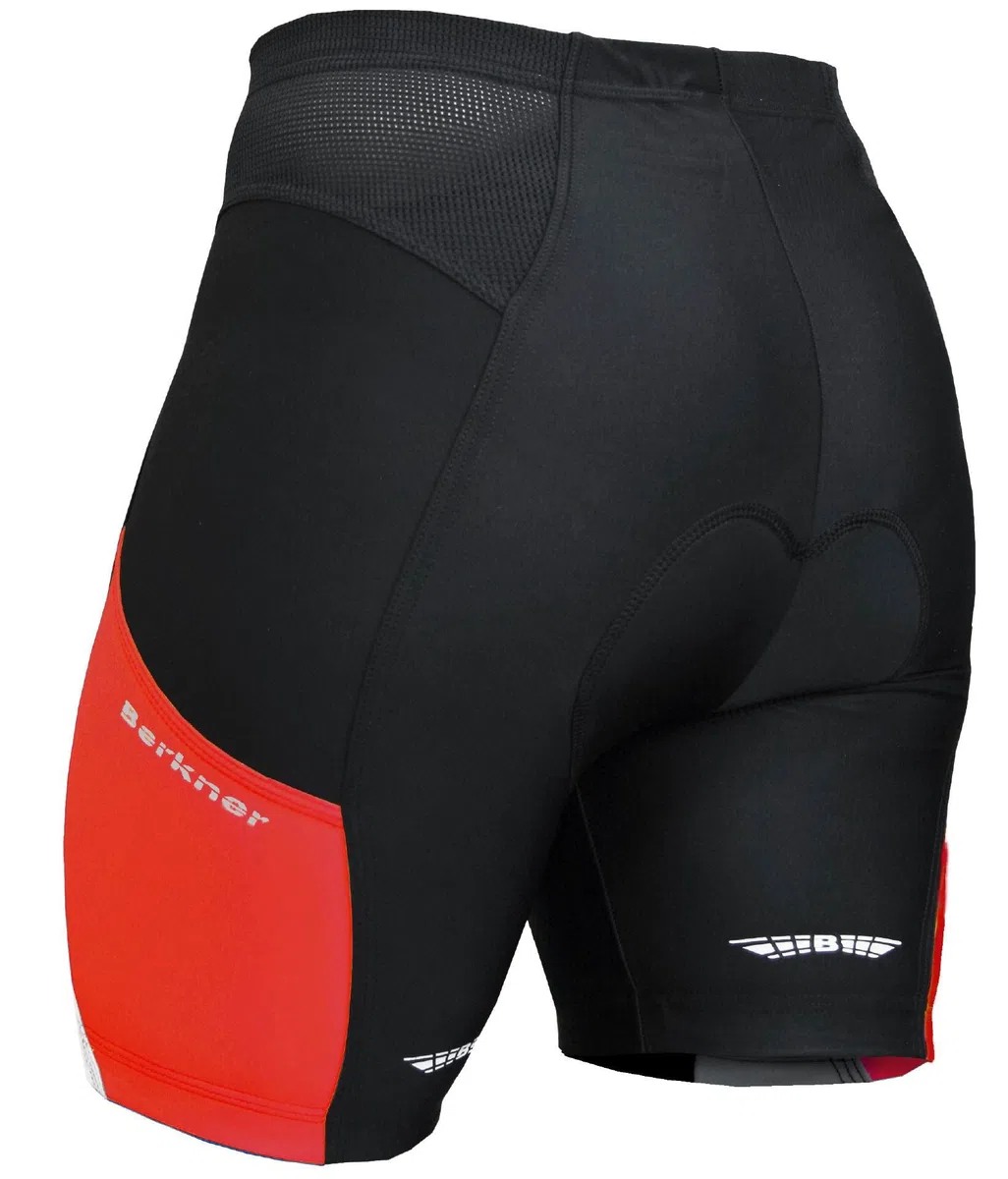 ANA, pantaloncini da ciclismo da donna con imbottitura in gel, nero, rosso, bianco., XXL
