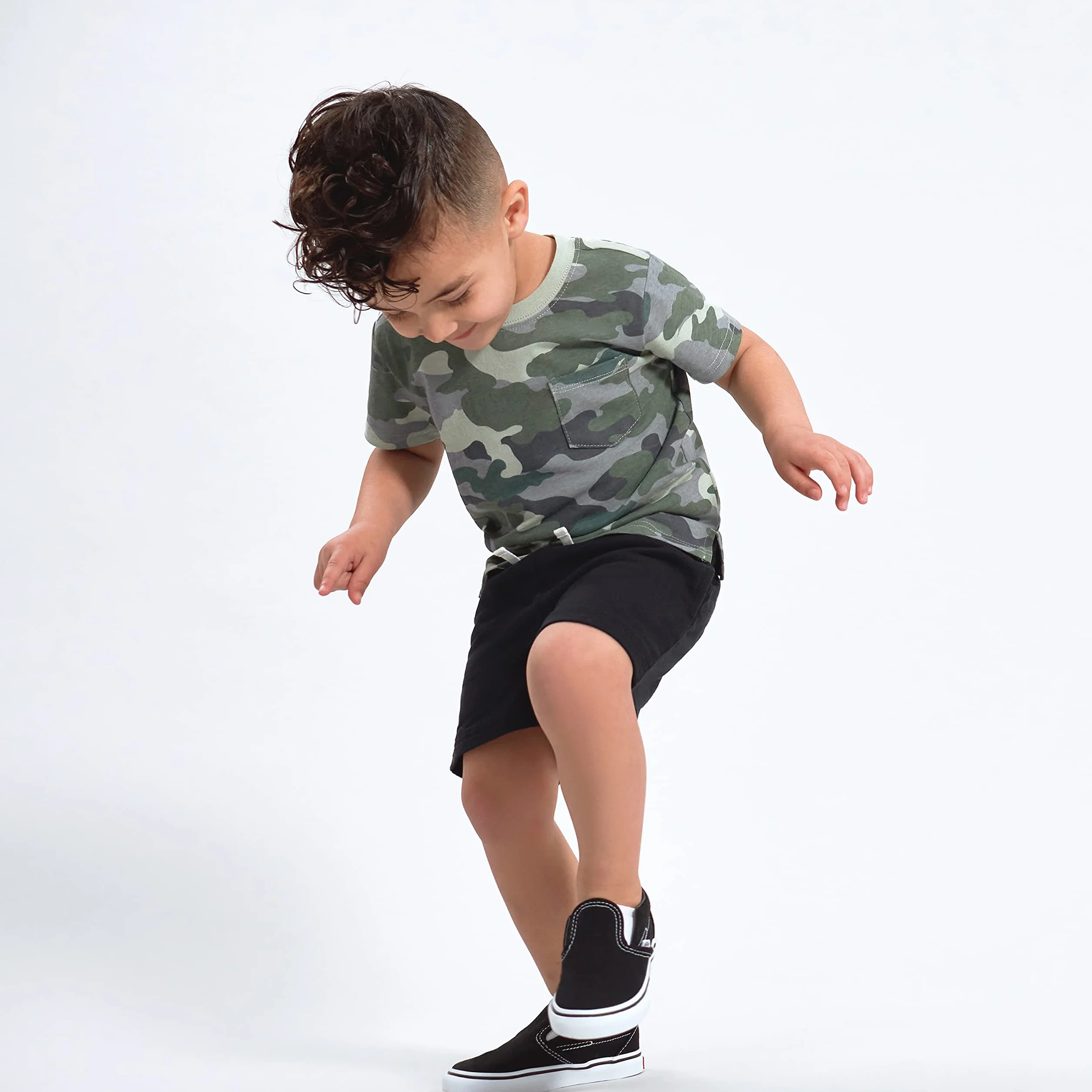 Gerber Pantaloncini in maglia pull-on da bambino per bambini, confezione da 3, grigio e nero, 4 anni