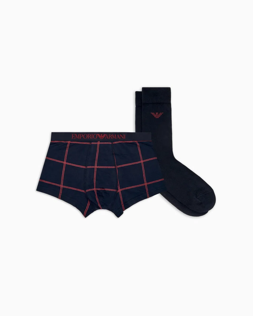 Emporio Armani Trunk + Socks Gift Set Bermuda Uomo (Pacco da 2)
