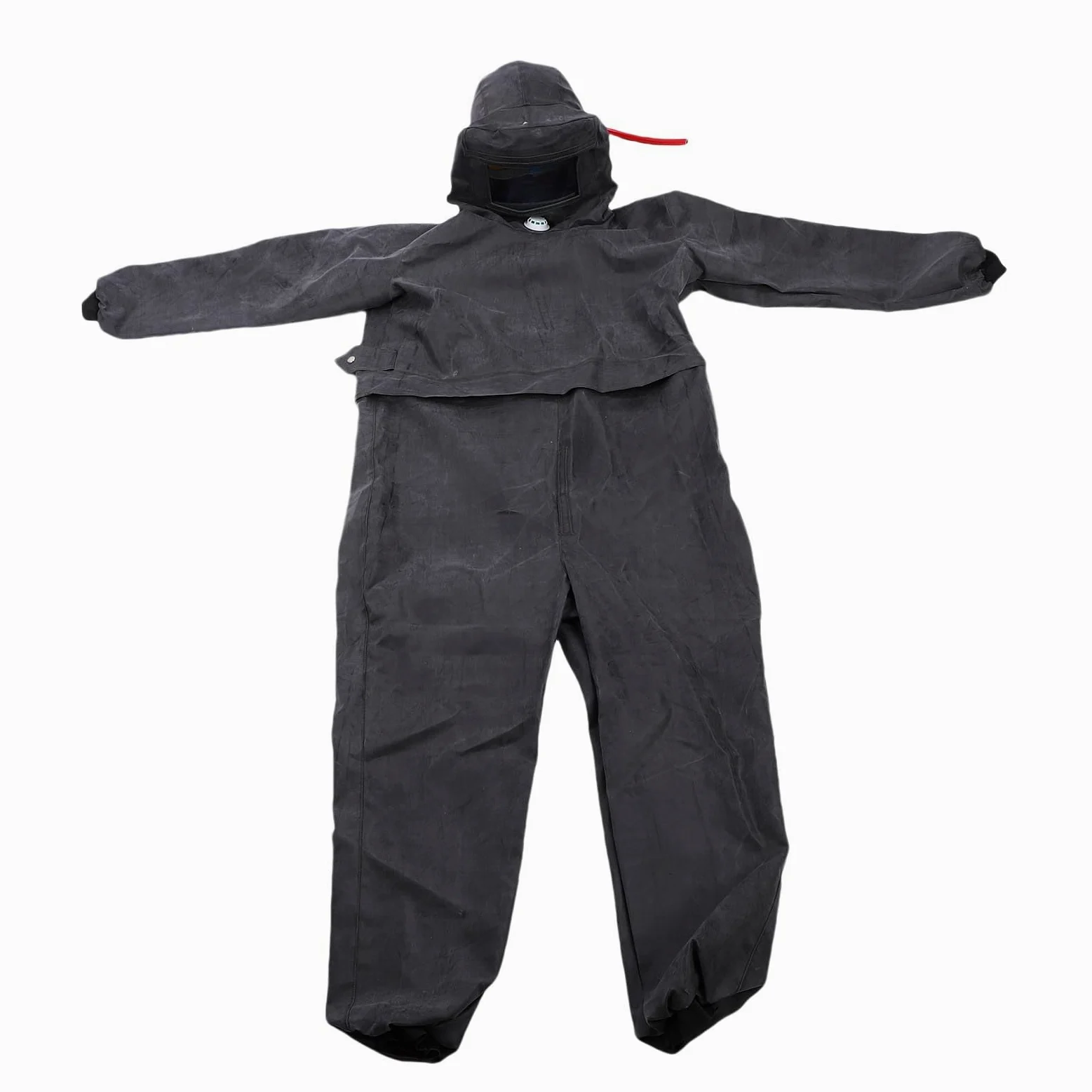 Duokon Tuta per Sabbiatura Abbigliamento Protettivo in Tessuto di Gomma con Casco di Sicurezza Integrato Tubo di Ingresso Dell'aria per la Pulizia con Sabbiatura a Spruzzo