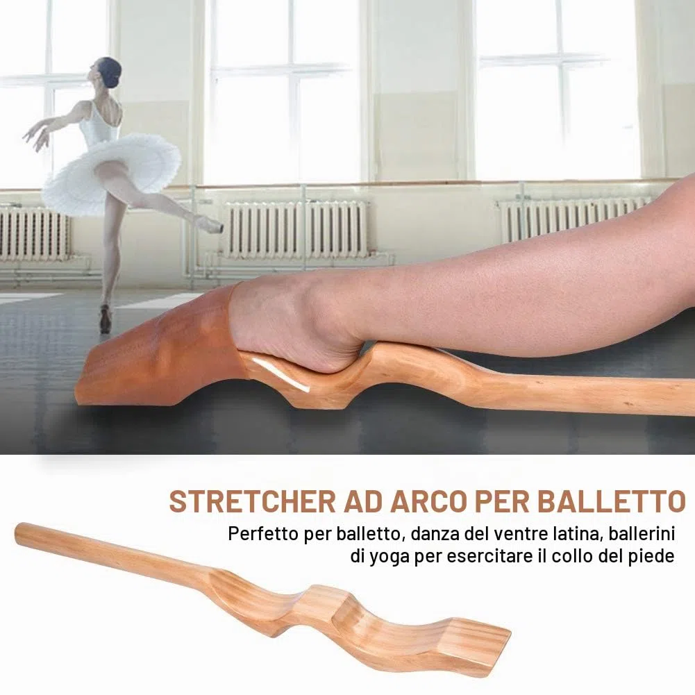 Dioche Barella Piede Balletto, Balletto Danza Legno Resistente all'Usura Arco del Piede Barella Ballerini per Adulti e Bambini Danza dell'Arco Attrezzatura per Danza in Legno, 72 x 7 x 3.5 cm