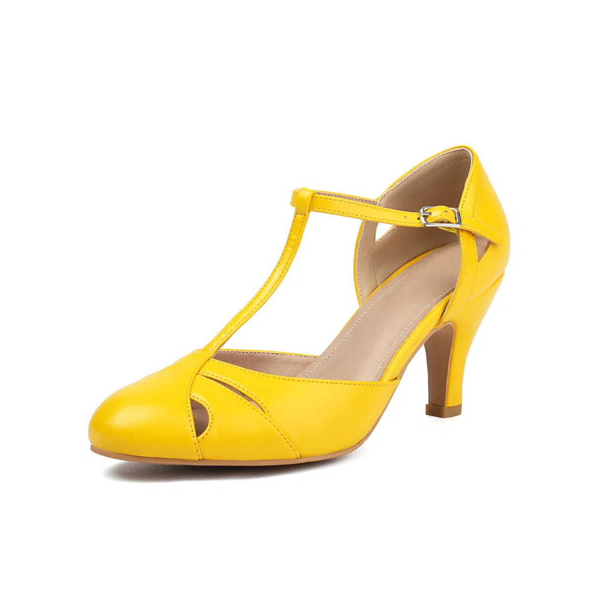 elerhythm Mary Jane Vintage Cinturino alla caviglia chiuso Punta rotonda Tacchi Gatsby Retro 1950 décolleté anni '20 scarpe vittoriane