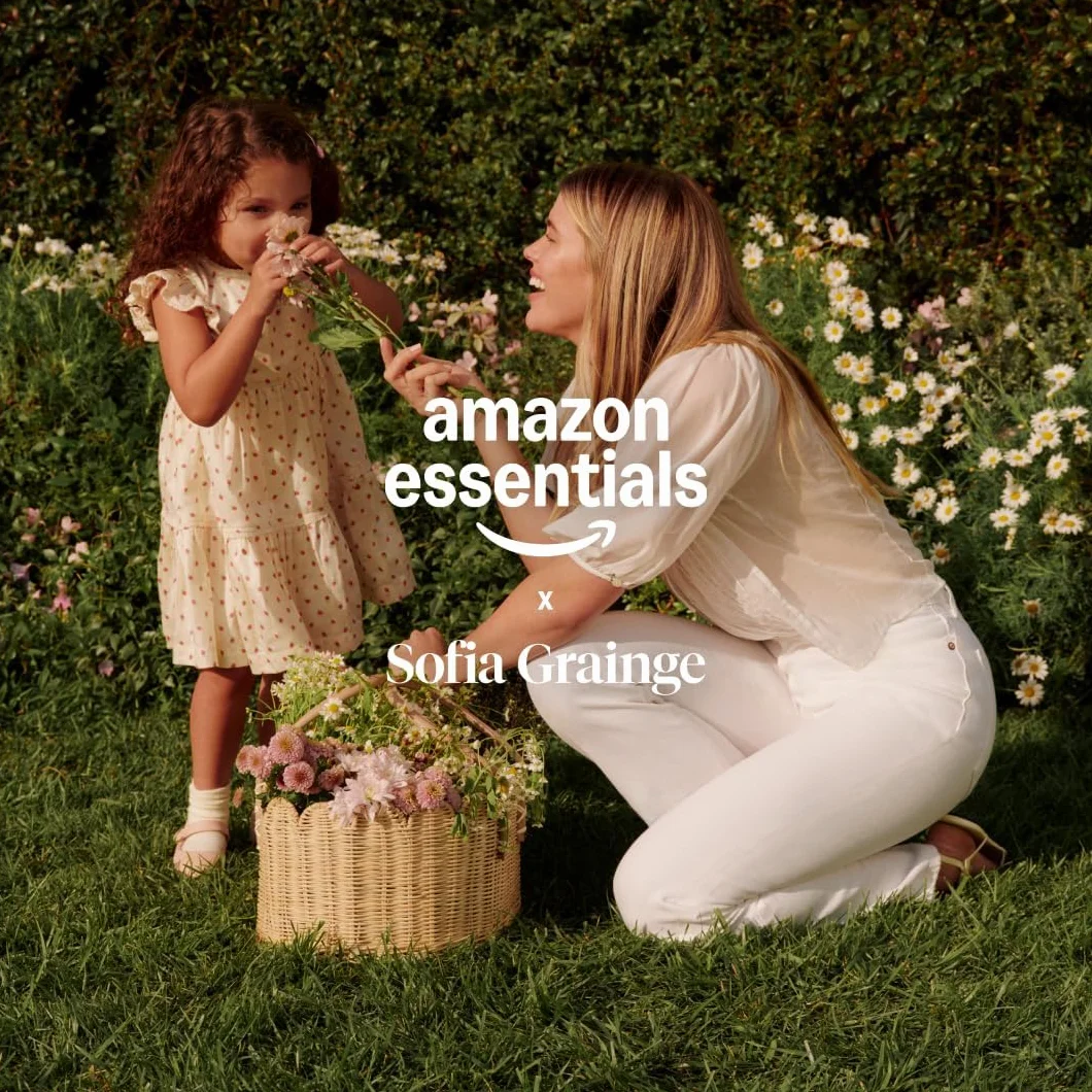 Amazon Essentials x Sofia Grainge Costume da Bagno Intero con Spalline Incrociate, Dettaglio con Volant Bambine e ragazze