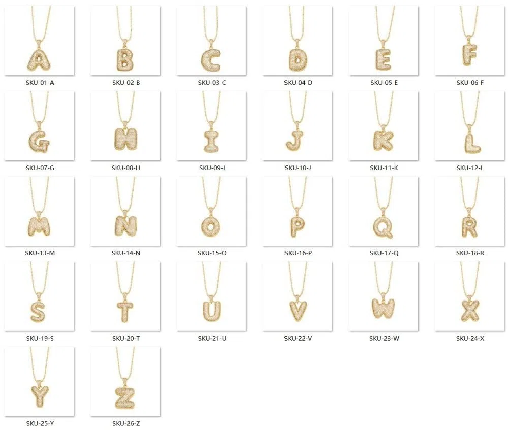 Collana Iniziale Con Lettera Zircone A Bolle - Collana Iniziale Esagerata Con Strass Scintillanti Zircone Pop Collana Con Lettera Pop 26 Az Collana Iniziale Gioielli Regalo Accessori Per Fes
