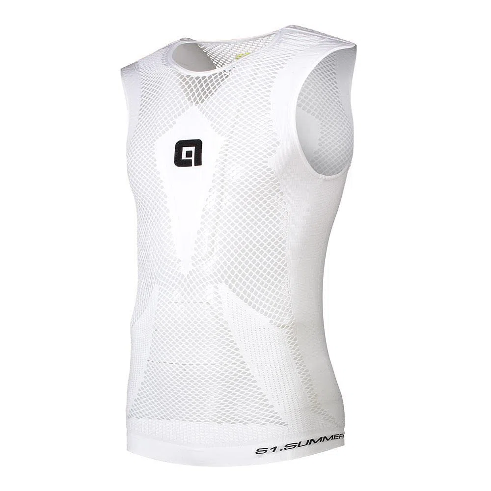 Alé Cycling Unisex S1 Summer Mesh Intimo Senza Maniche Base Layer, Bianco, L/XL
