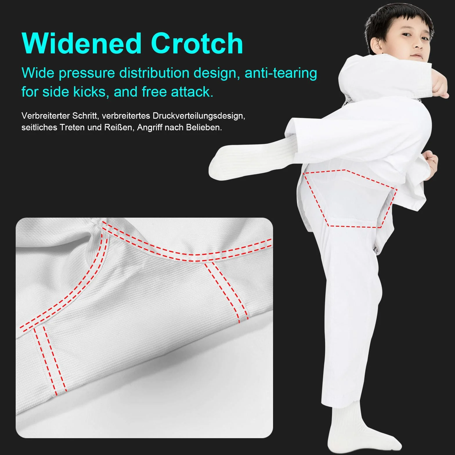 CHUIKUAJ Kimono da Karate Unisex,Judogi Uniform con Cintura Bianco-Gialla, Uniforme Professionale da Taekwondo ITF, Perfetta per Allenamento e Combattimento per Bambini e Adulti,White-160