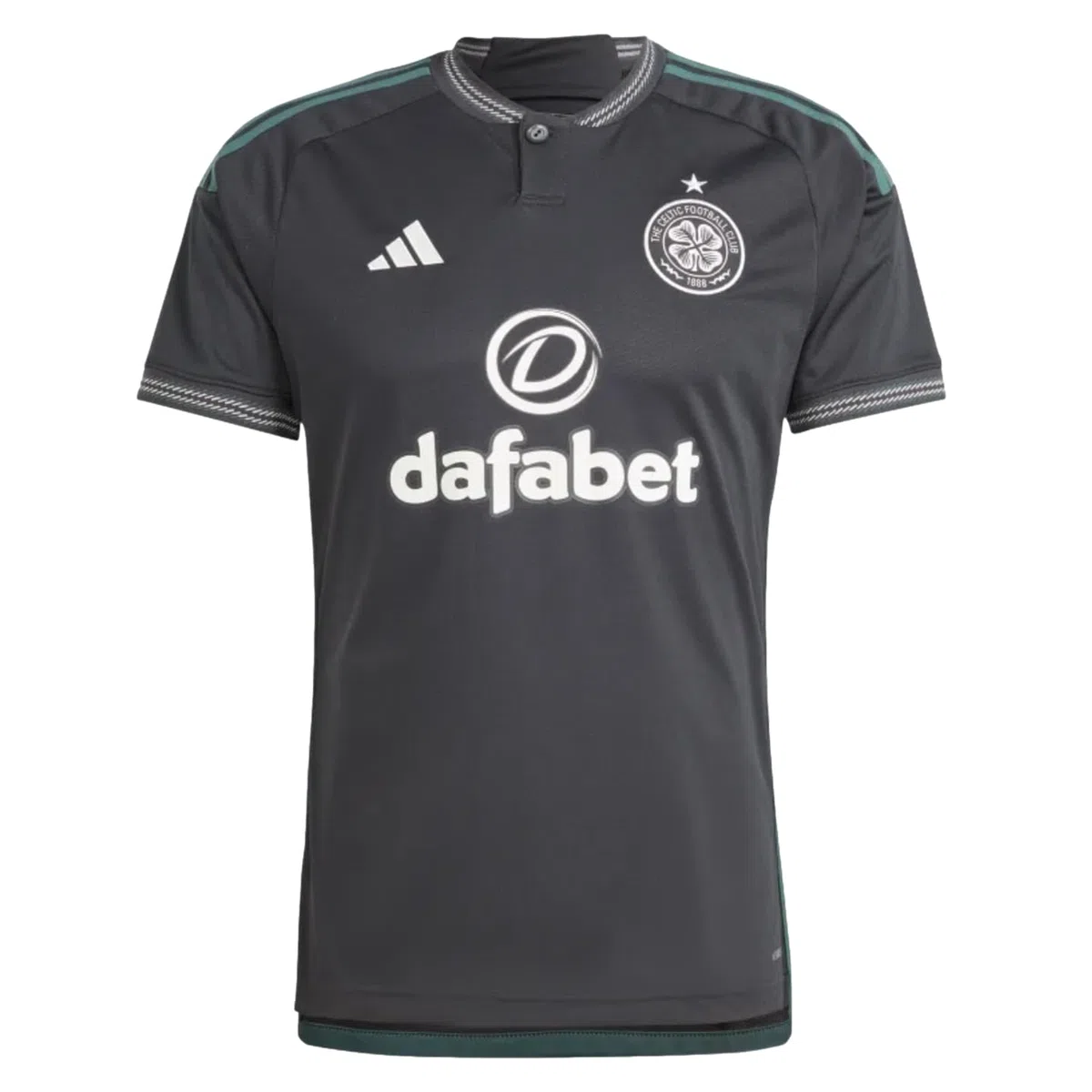 adidas Maglia da calcio Celtic 23/24 Away da uomo, colore nero, avvolta nel patrimonio scozzese, assorbe l'umidità