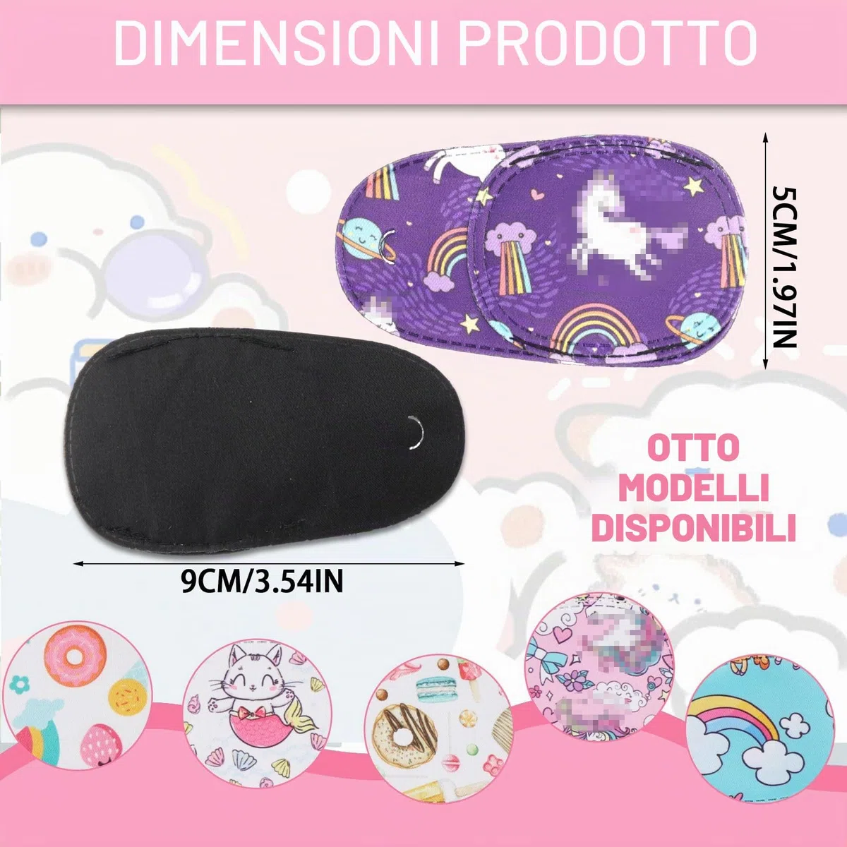8 Pezzi Patch Occhi per Bambini Maschere per Gli Occhi Colorate per Bambini Eye Patch Sinistro e Destro Bende Oculari per Bambini Ragazzi Ragazze Occhiali Benda Pcchio