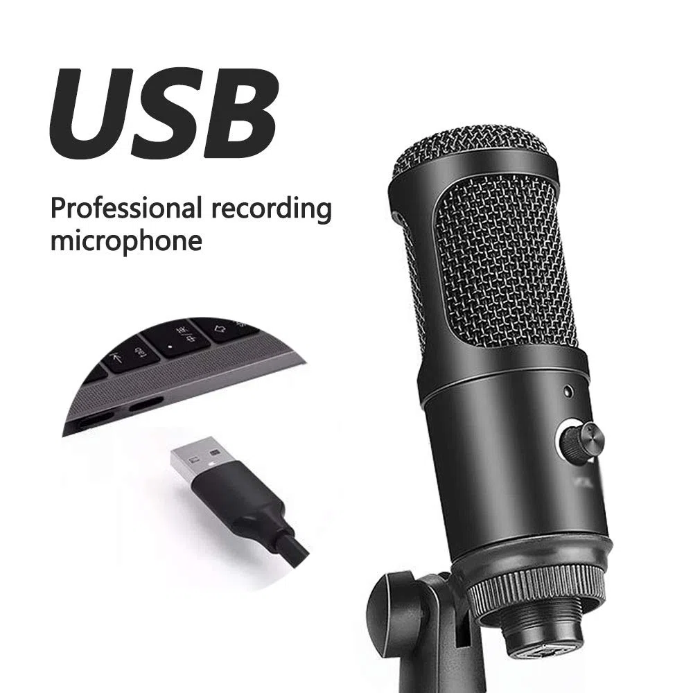 Condenser Microphone Computer USB Port Studio Microphone for pc Sound Card Professional Karaoke Microphones DJ Live Recording
