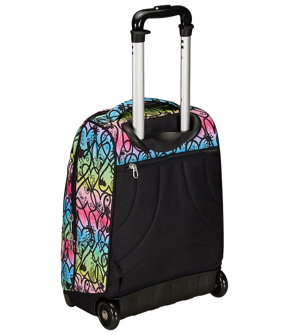 Seven Zaino Trolley, Scuola Elementare, Doppio Uso, Doppio Scomparto, Spallacci a Scomparsa, Bambina, Jump Love, rosa