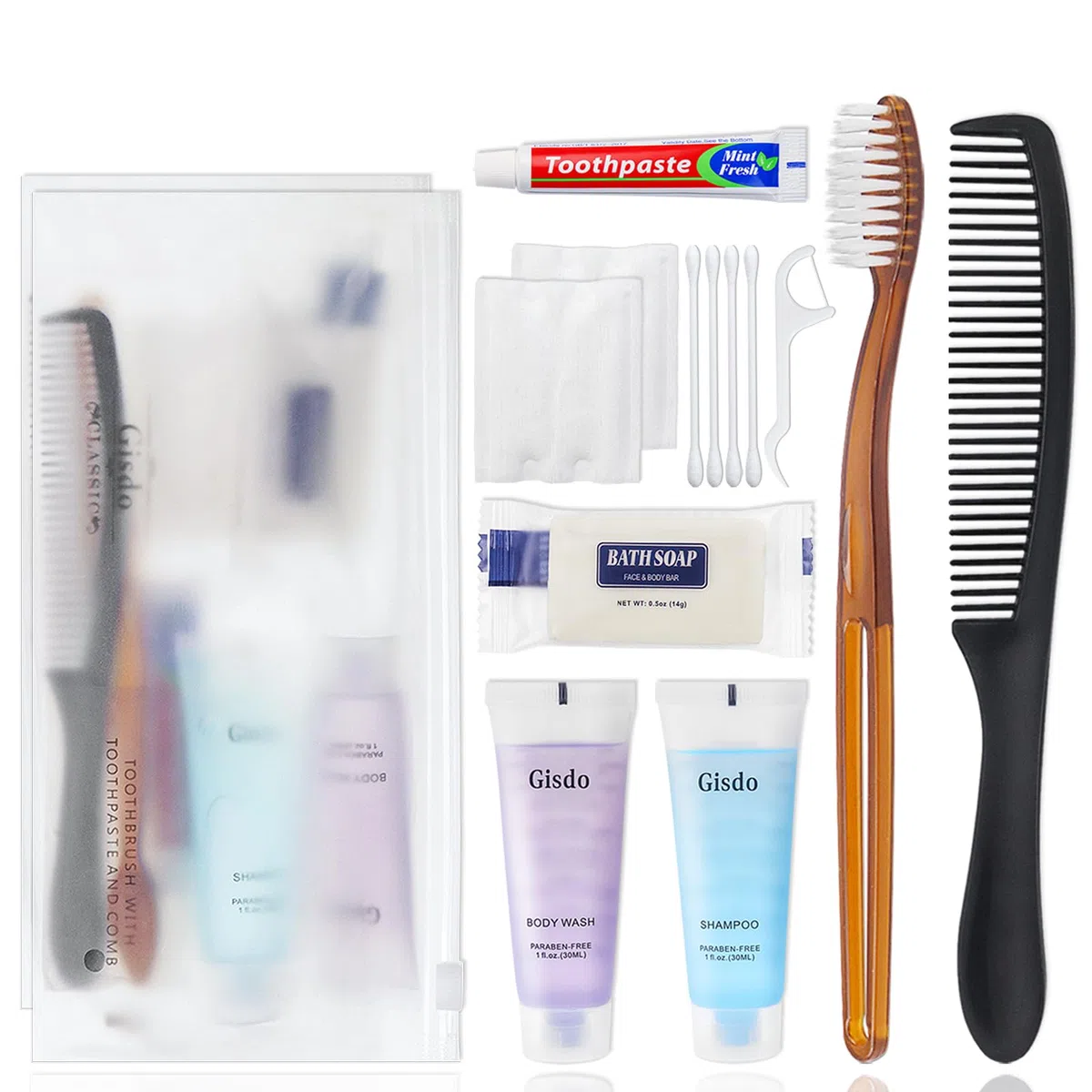 Kit di articoli da toeletta per senzatetto Kit di igiene personale Bulk (10-IN-1), Pack of 50