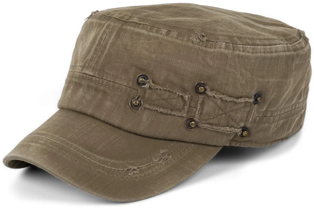 styleBREAKER Cappellino Militare Unisex Look Vintage Destroyed | Berretto Militare Regolabile in Cotone | Visiera con Effetto Usato per Uomo e Donna