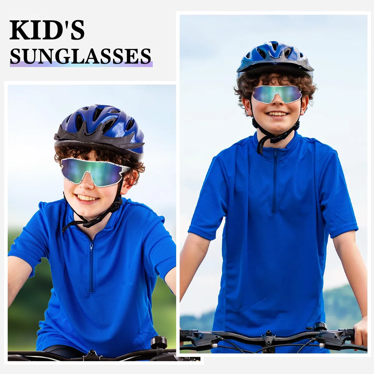Hifot Occhiali da Sole Bambino Bambina,Occhiali Ciclismo Running Tennis Sportivi Protezione UV400 Occhiali Veloci per Ragazzo Ragazza 6 a 14 Anni