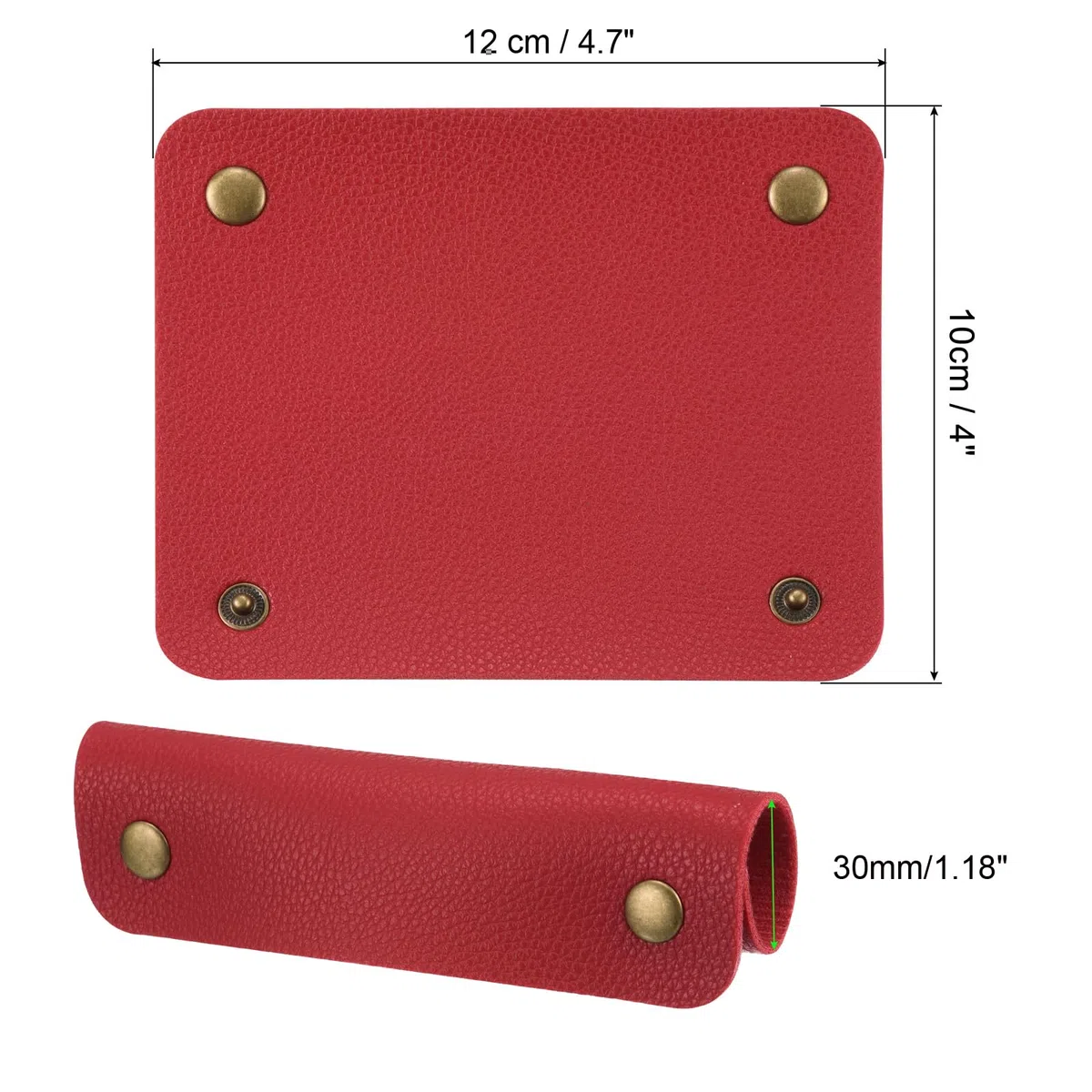 PATIKIL Bagaglio Maniglia Involucro, 2pz PU Borsa Presa Copertura Protezione Identificatore con Chiusura per Valigia Shopping Borsa, Rosso