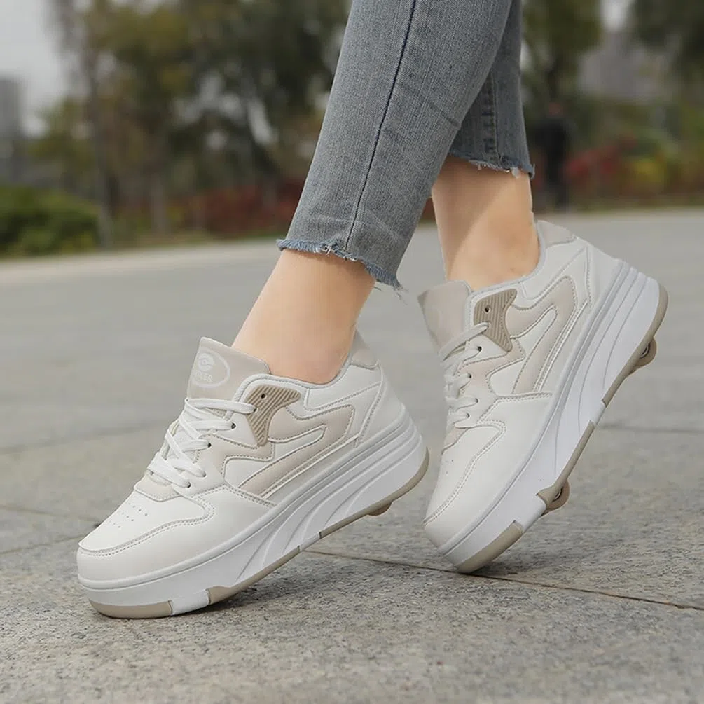 Scarpe con Rotelle Bambini Pattini a Rotelle Scarpe Bambini Ragazzi Scarpe da Skateboard Pattini a Rotelle 2 in 1 Scarpe da Pattinaggio Scarpe da Ginnastica con Ruote Ragazze e Donne