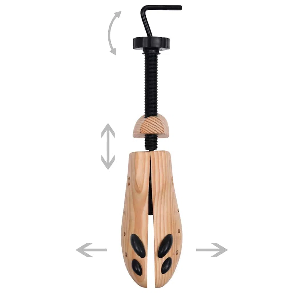 Tendiscarpe in legno di pino massiccio, regolabile, misura 41-46, con 12 fori e 8 sfere per alleviare i punti di pressione, per uomo e donna, assorbe l'umidità