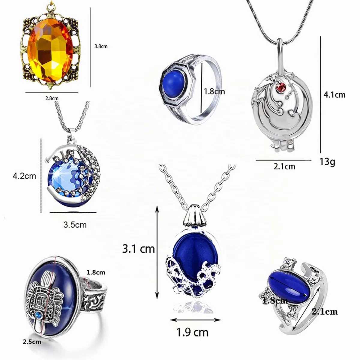 YouU UoYu The Vampire Gioielli Set Elena Gilbert Apertura Verbena Locket Collana Daywalking Katherine Sapphire Crystal Ring Red Diamond Stud Orecchini con Adesivo 29 pezzi