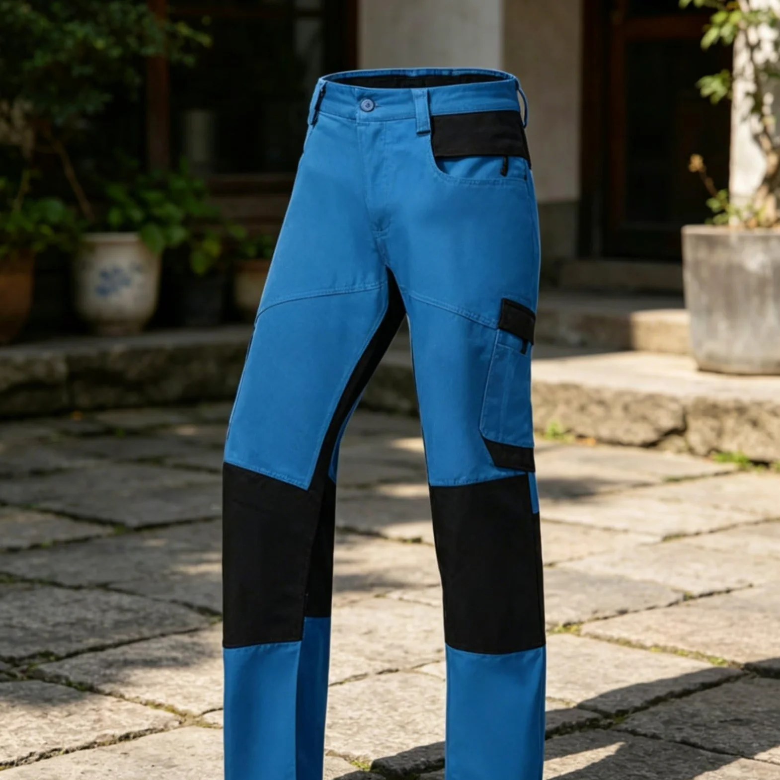 Gralara Pantaloni Antitaglio Protezione Rinforzata Pantaloni Antitaglio Motosega Resistente all'Usura Abbigliamento Protettivo per Taglio Legna, Forestale, Blu Chiaro 32