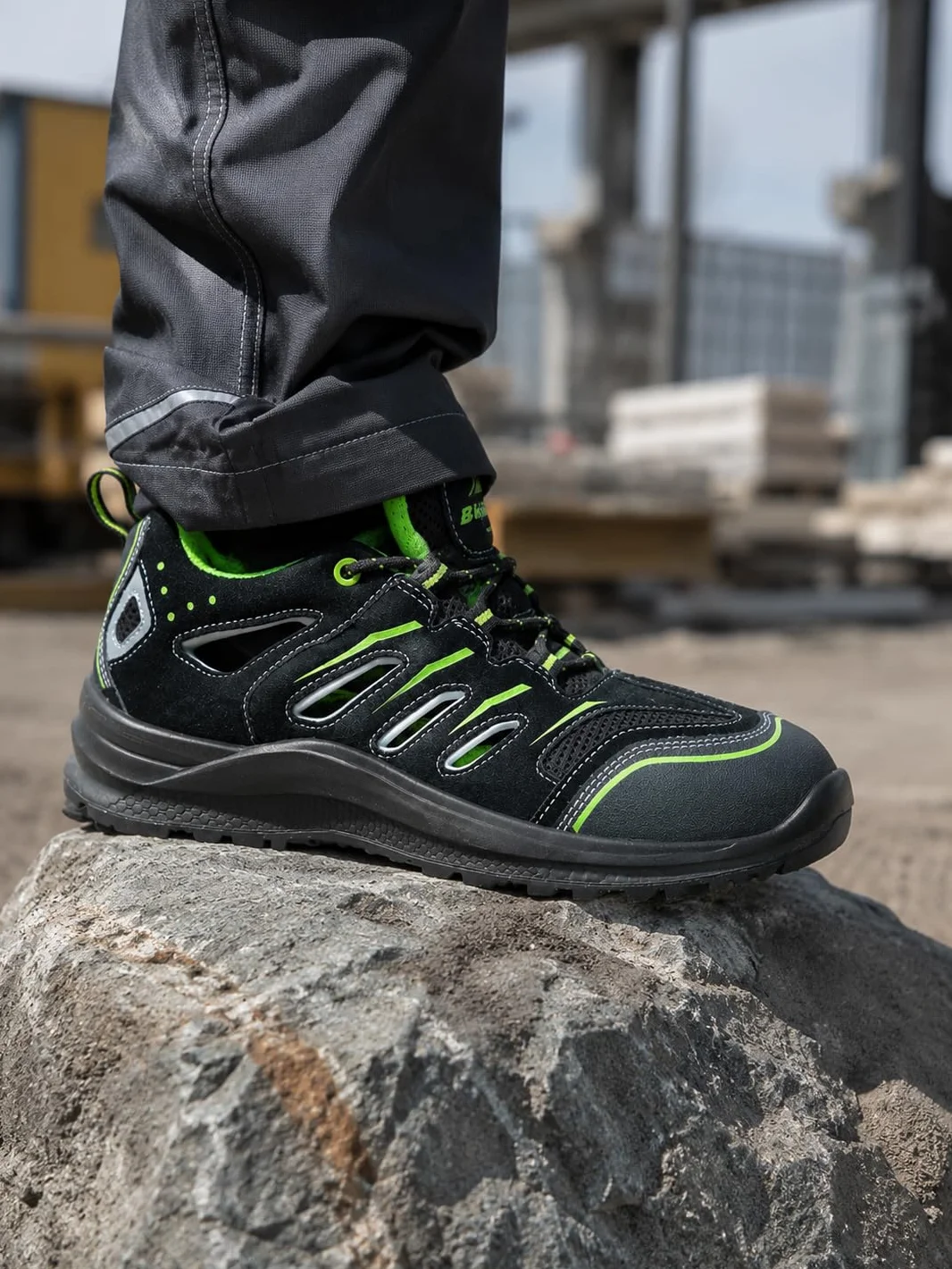 BWOLF Hawaii S1P Scarpe da Lavoro Estive Scarpe Antinfortunistiche Uomo Scarpe Antinfortunistiche Donna con Tecnologia 4x4 Grip e Cappuccio