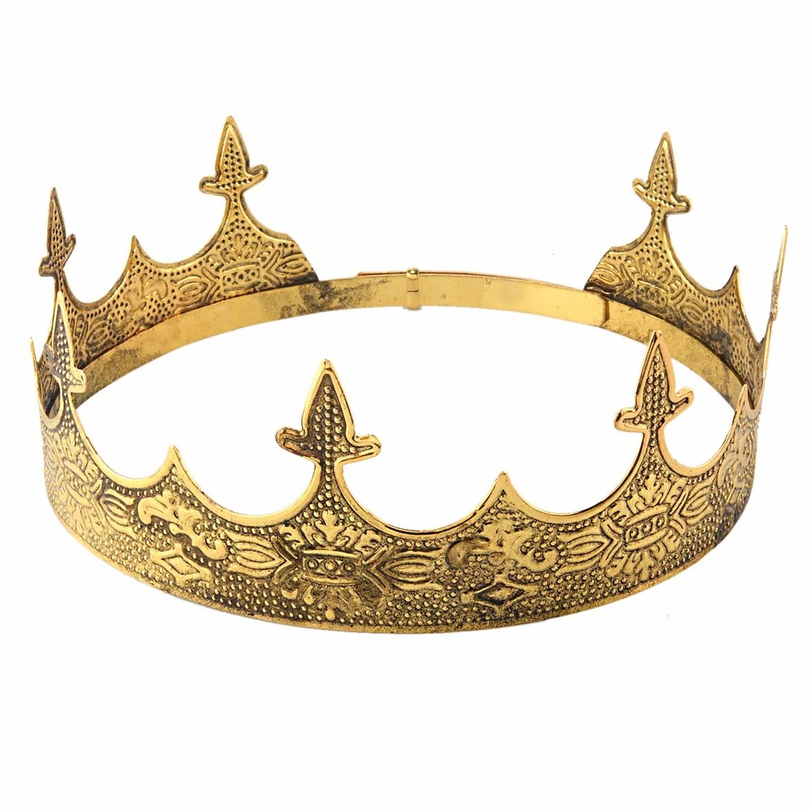 Corona capelli gioielli re reale diadema uomini metallo grandi diademi per Halloween costume (Oro Scuro)