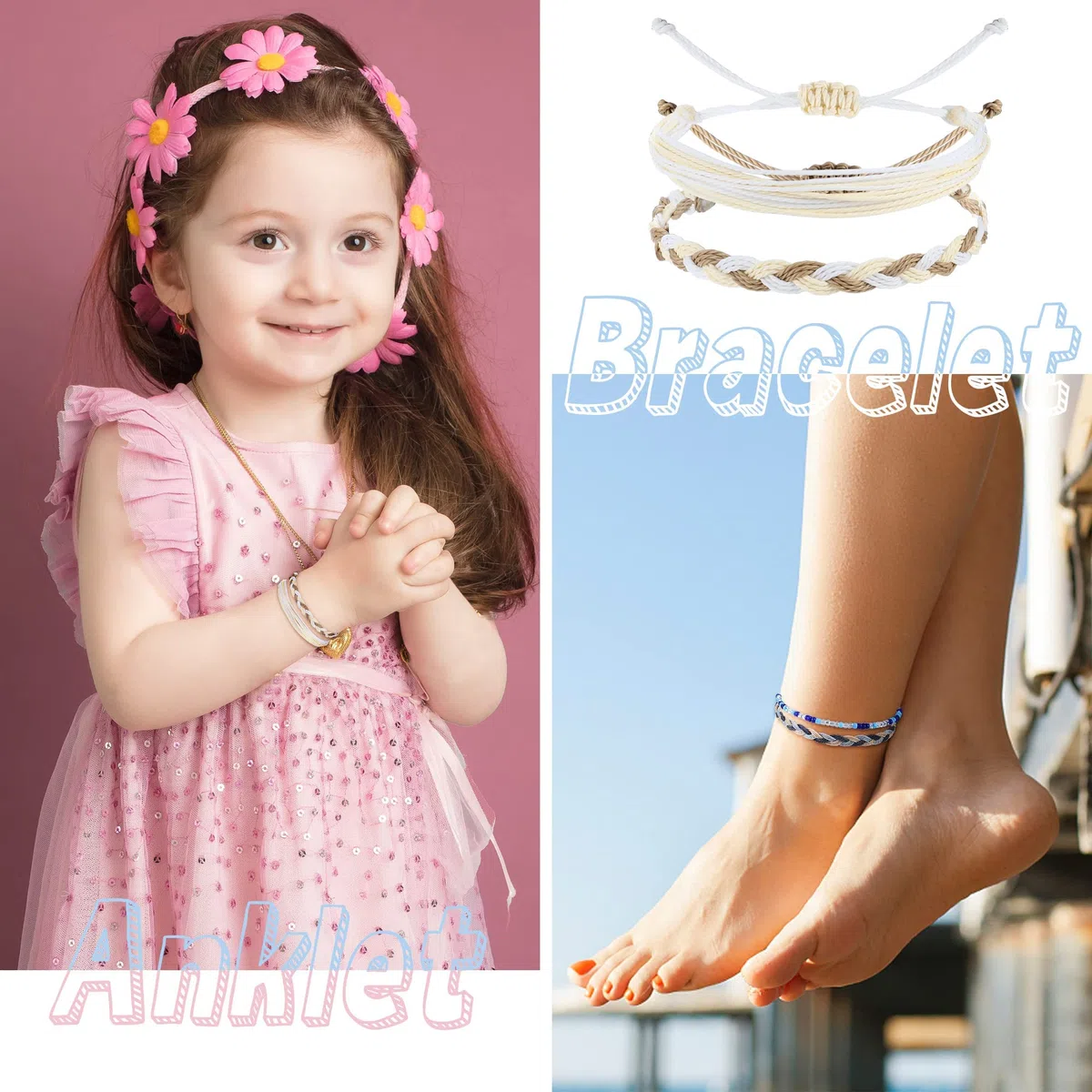 Morfetto 24 Pz Boho Surfer Braccialetto Cavigliera Regolabile in Rilievo Cavigliere Fatti a Mano Intrecciato Cavigliera Estate String Corda Braccialetti alla Caviglia per Le Donne degli Uomini